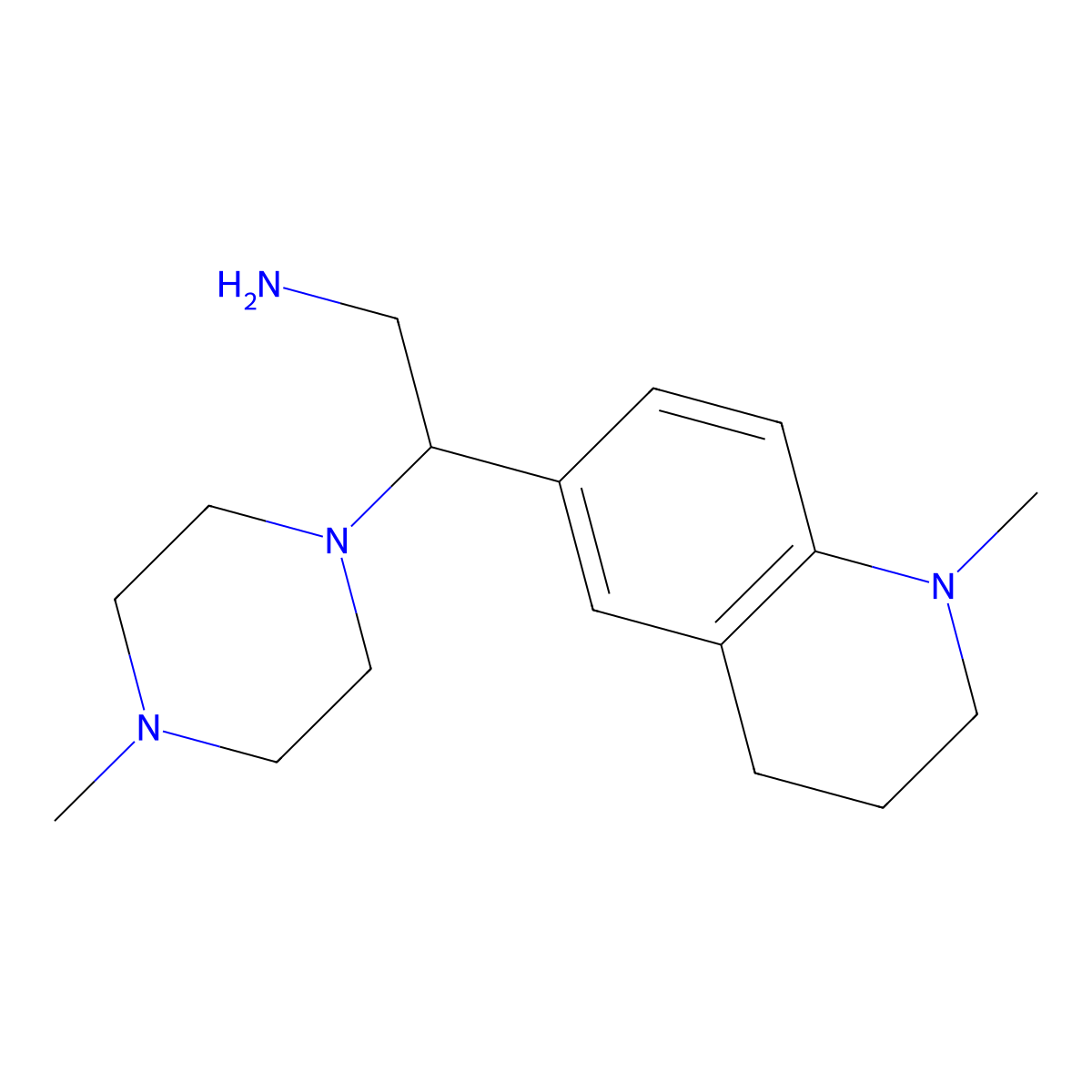 2-(1-Methyl-1,2,3,4-tetrahydroquinolin-6-yl)-2-(4-methylpiperazin-1-yl)ethanamine molecular structure, CAS 1170466-71-3