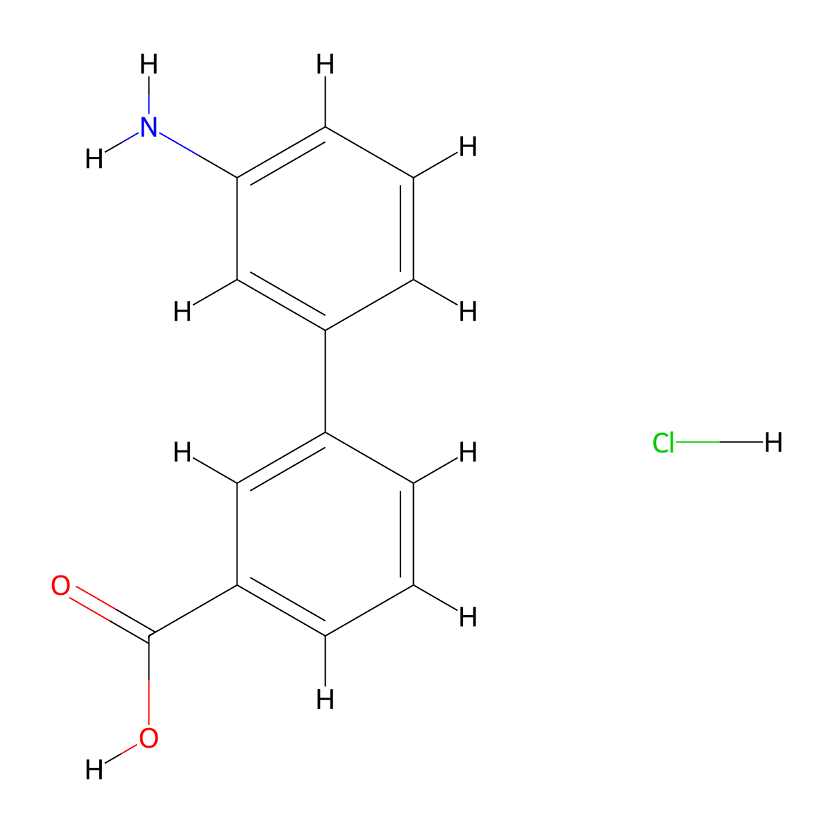 3'-Amino-[1,1'-biphenyl]-3-carboxylic acid hydrochloride molecular structure, CAS 1170469-44-9