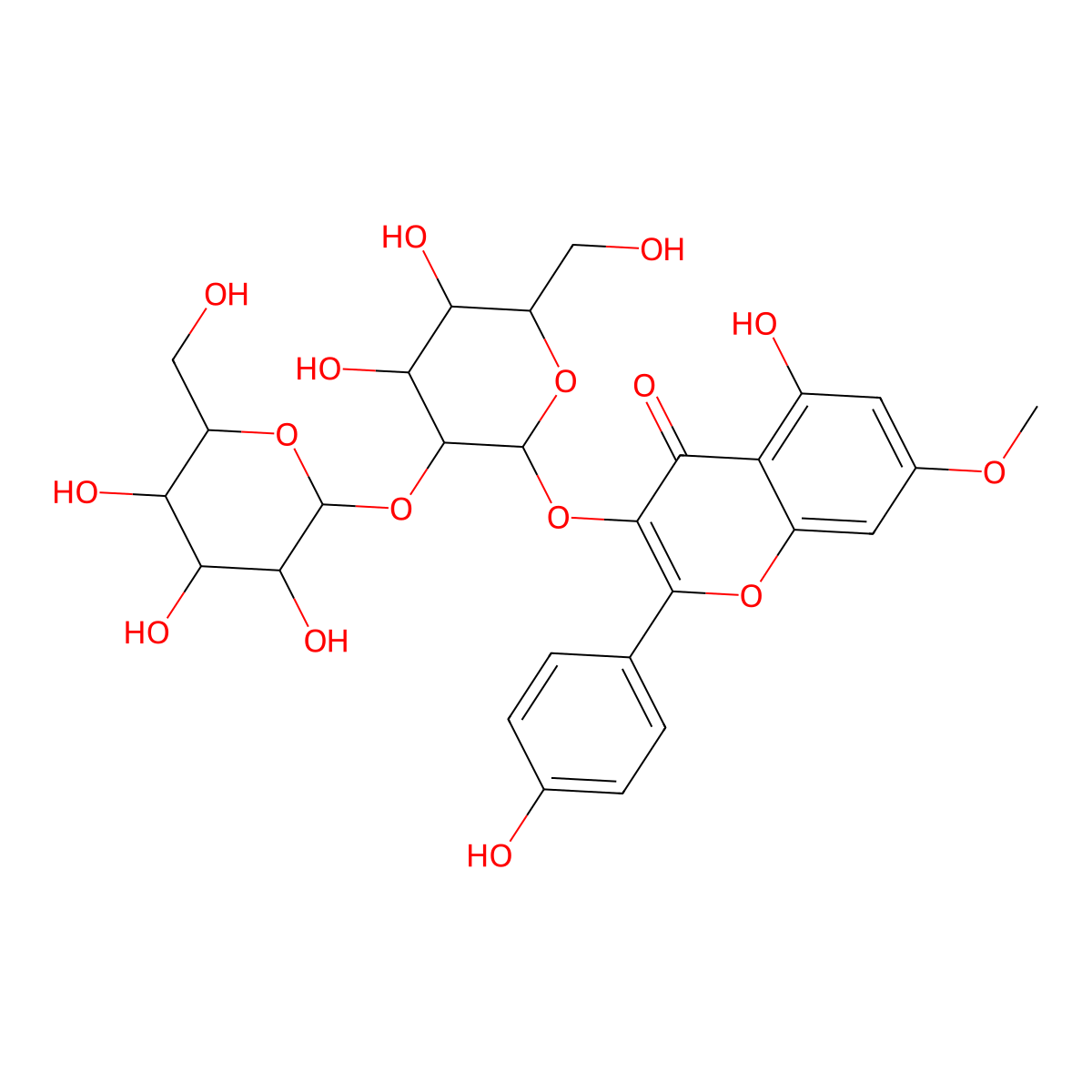 3-[(2S,3R,4S,5S,6R)-4,5-dihydroxy-6-(hydroxymethyl)-3-[(2S,3R,4S,5R,6R)-3,4,5-trihydroxy-6-(hydroxymethyl)oxan-2-yl]oxyoxan-2-yl]oxy-5-hydroxy-2-(4-hydroxyphenyl)-7-methoxychromen-4-one molecular structure, CAS 117047-50-4