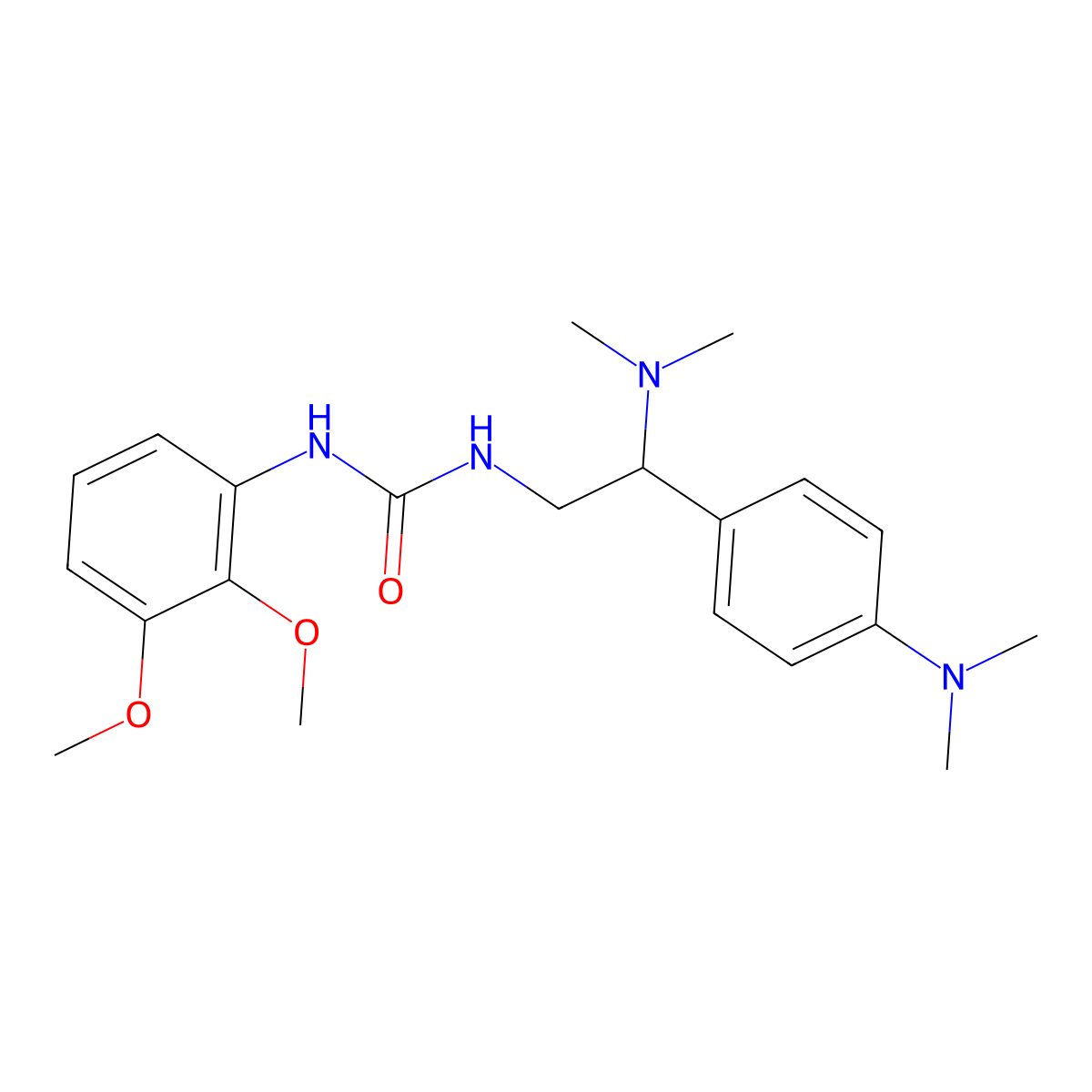 1-(2,3-Dimethoxyphenyl)-3-(2-(dimethylamino)-2-(4-(dimethylamino)phenyl)ethyl)urea molecular structure, CAS 1170470-21-9