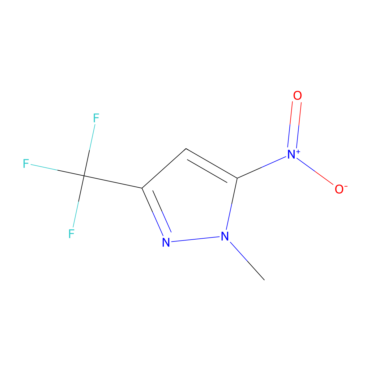 1-methyl-5-nitro-3-(trifluoromethyl)-1H-pyrazole molecular structure, CAS 1170473-65-0