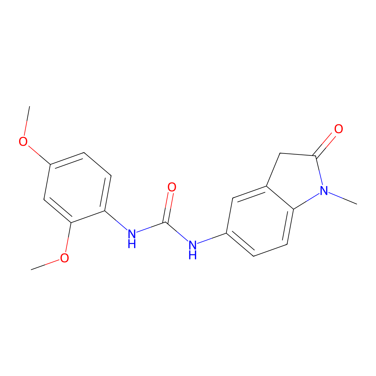 1-(2,4-Dimethoxyphenyl)-3-(1-methyl-2-oxoindolin-5-yl)urea molecular structure, CAS 1170474-80-2