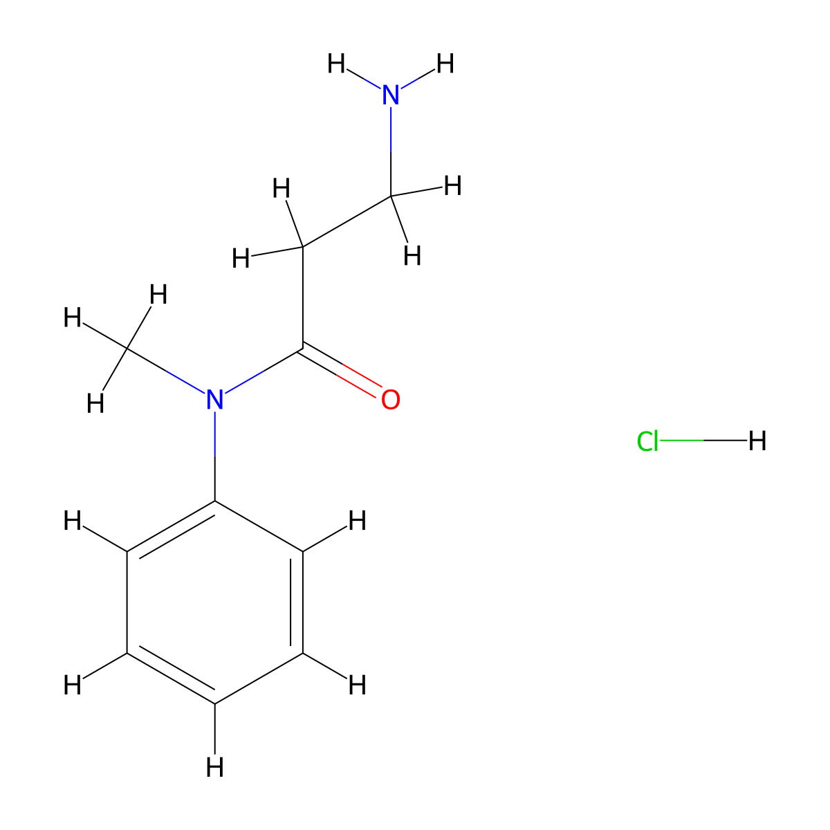 3-amino-N-methyl-N-phenylpropanamide hydrochloride molecular structure, CAS 1170477-11-8