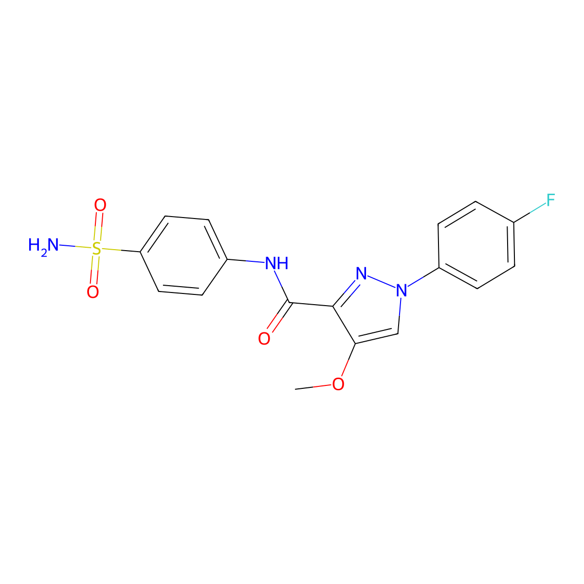 1-(4-fluorophenyl)-4-methoxy-N-(4-sulfamoylphenyl)-1H-pyrazole-3-carboxamide molecular structure, CAS 1170478-29-1