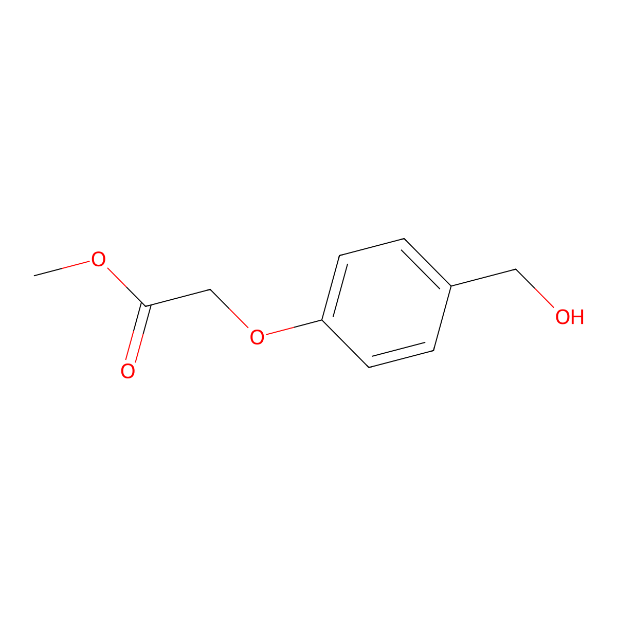 Methyl 2-(4-hydroxymethylphenoxy)acetate molecular structure, CAS 117048-44-9