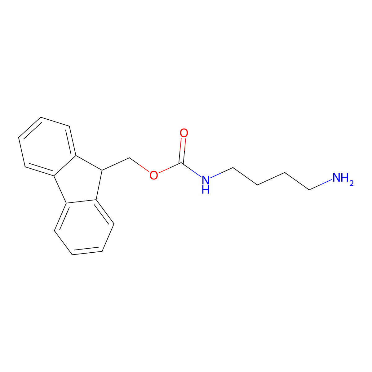 9H-fluoren-9-ylmethyl N-(4-aminobutyl)carbamate molecular structure, CAS 117048-49-4