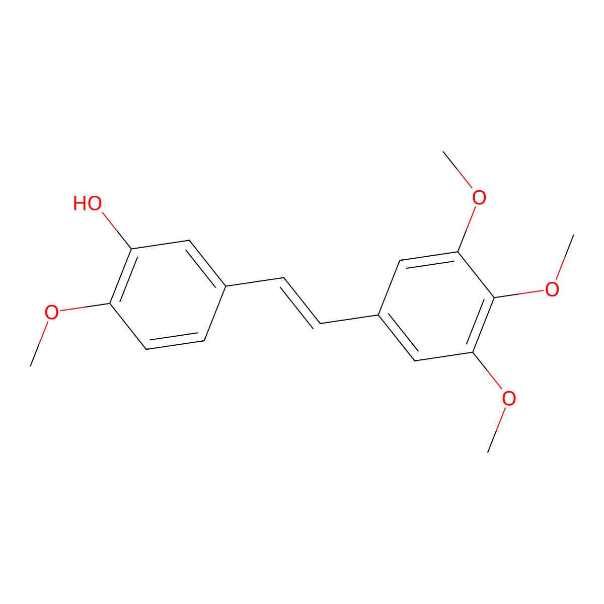 Combretastatin A4 molecular structure, CAS 117048-59-6