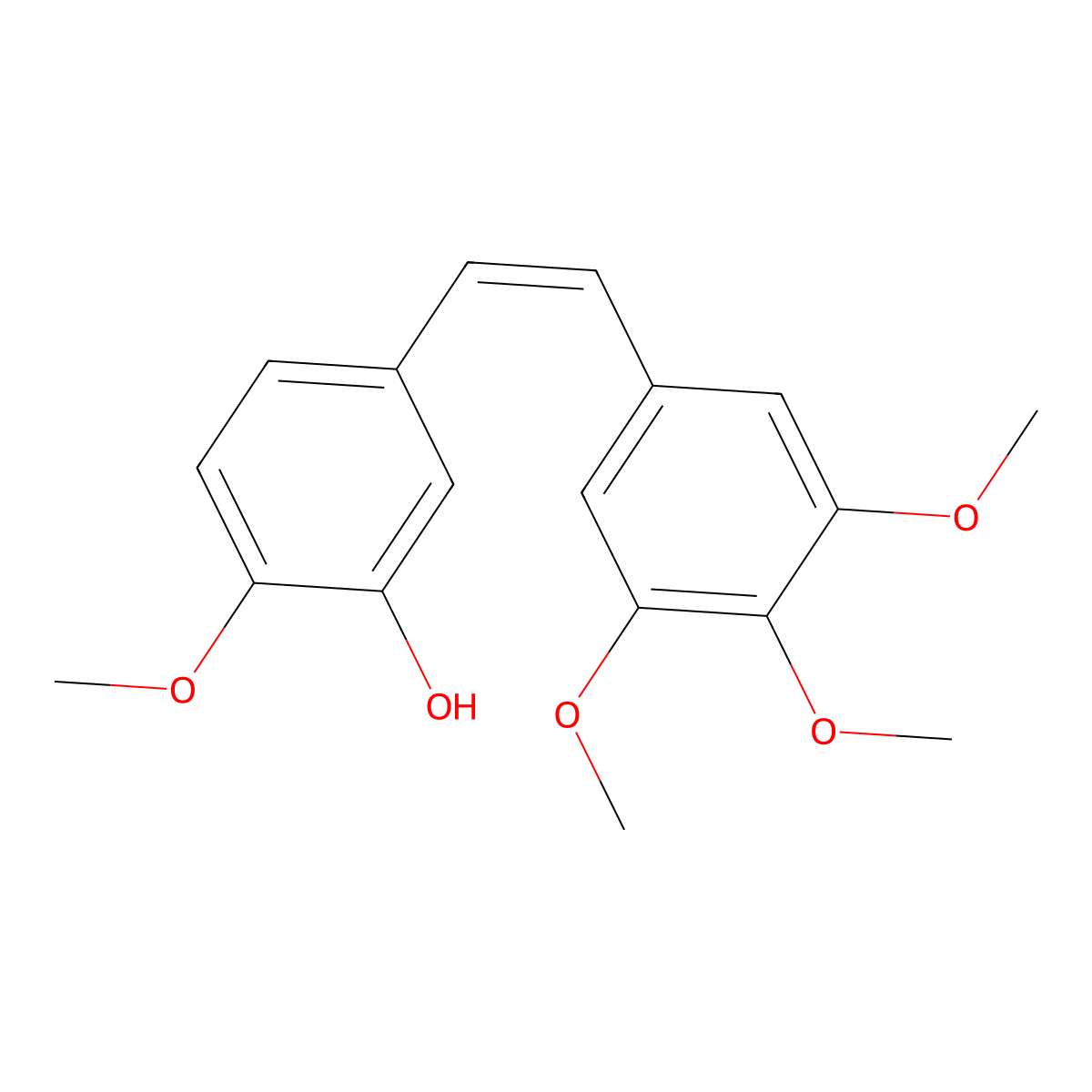 Combretastatin A4 molecular structure, CAS 117048-59-6