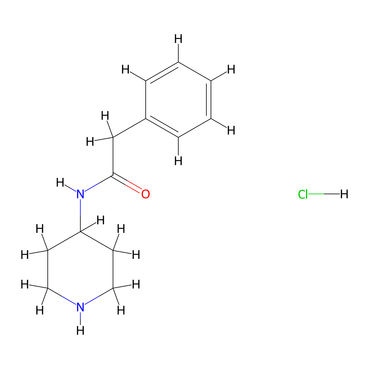 2-phenyl-N-(piperidin-4-yl)acetamide hydrochloride molecular structure, CAS 1170480-78-0
