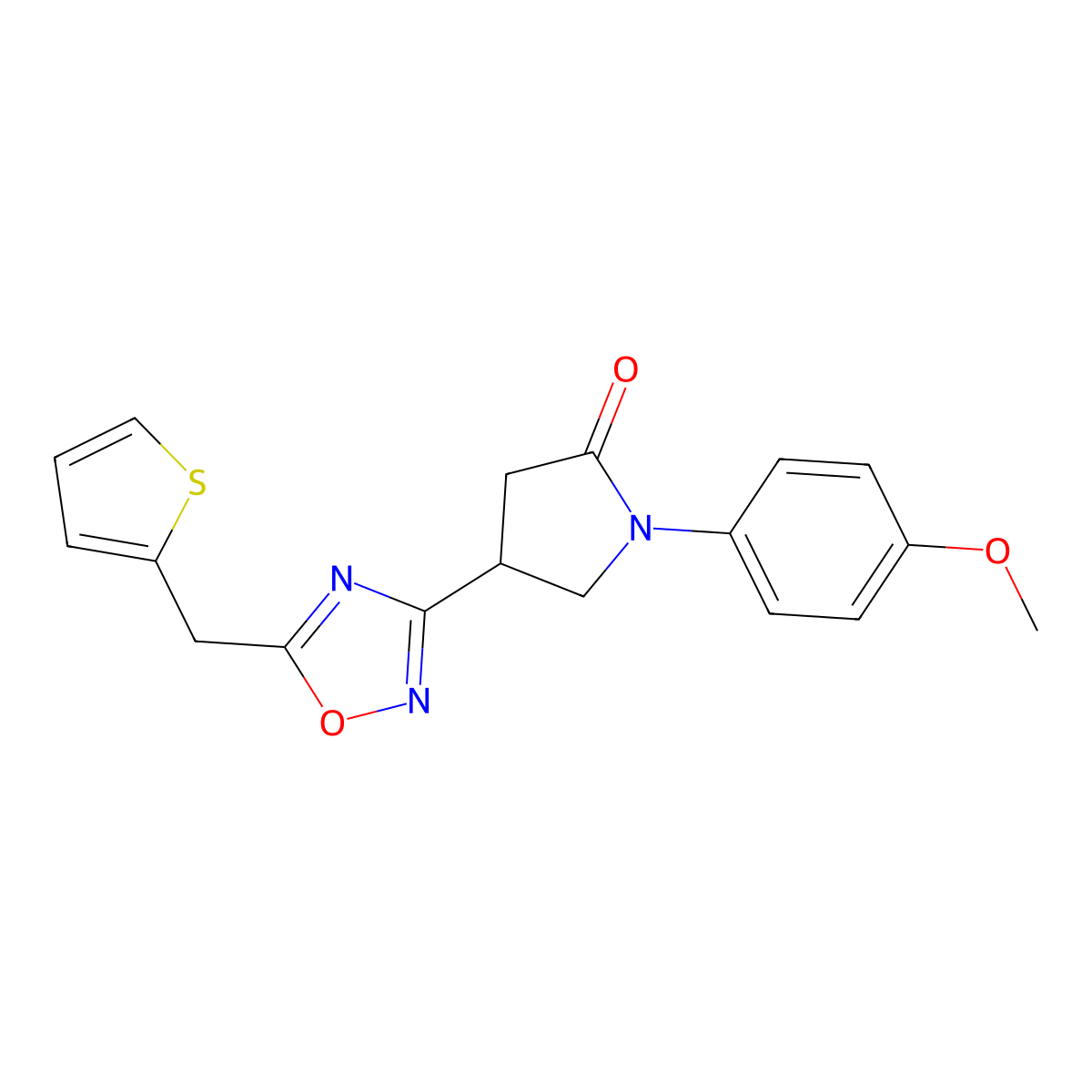 1-(4-Methoxyphenyl)-4-(5-(thiophen-2-ylmethyl)-1,2,4-oxadiazol-3-yl)pyrrolidin-2-one molecular structure, CAS 1170482-96-8