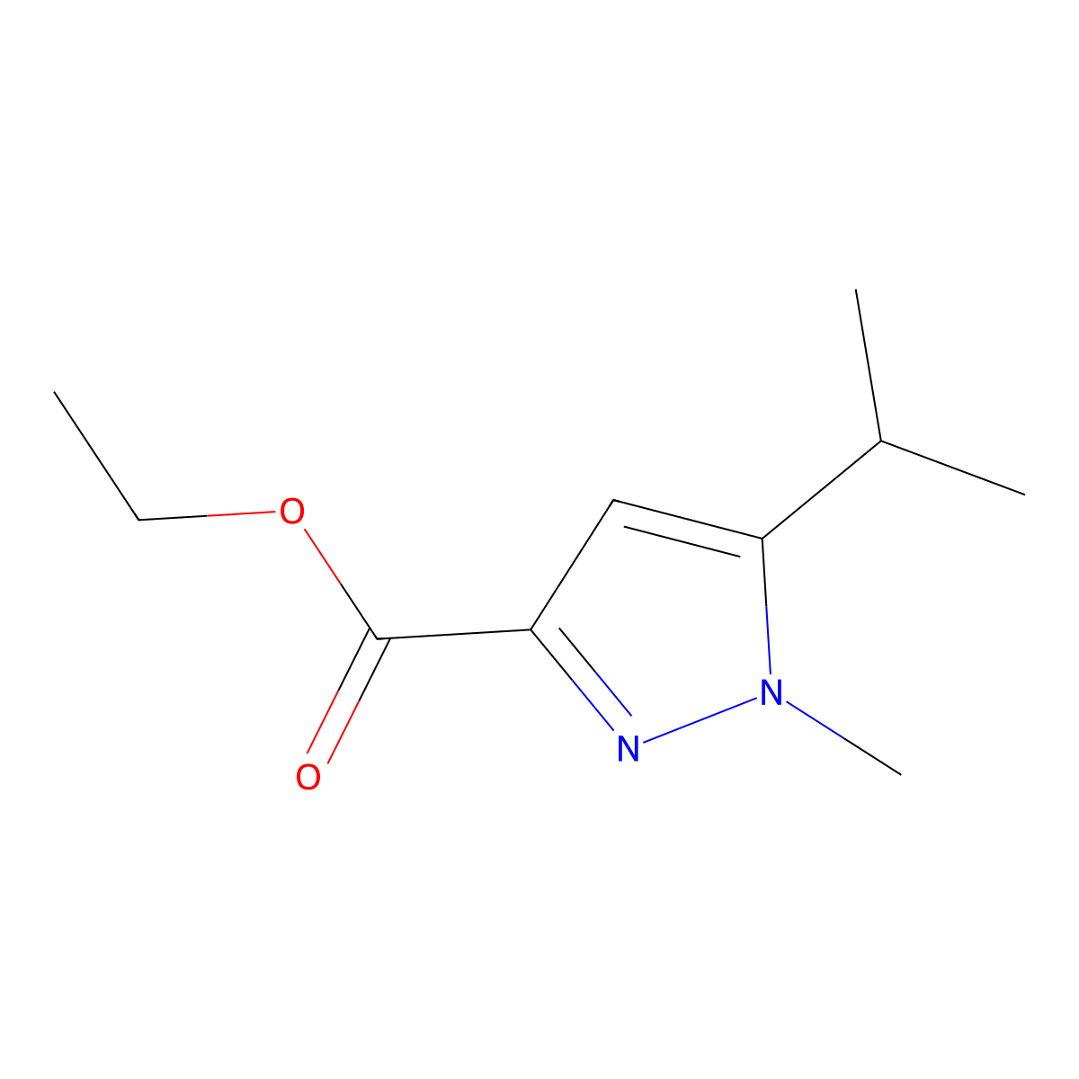 Ethyl 5-isopropyl-1-methyl-1H-pyrazole-3-carboxylate molecular structure, CAS 1170483-34-7