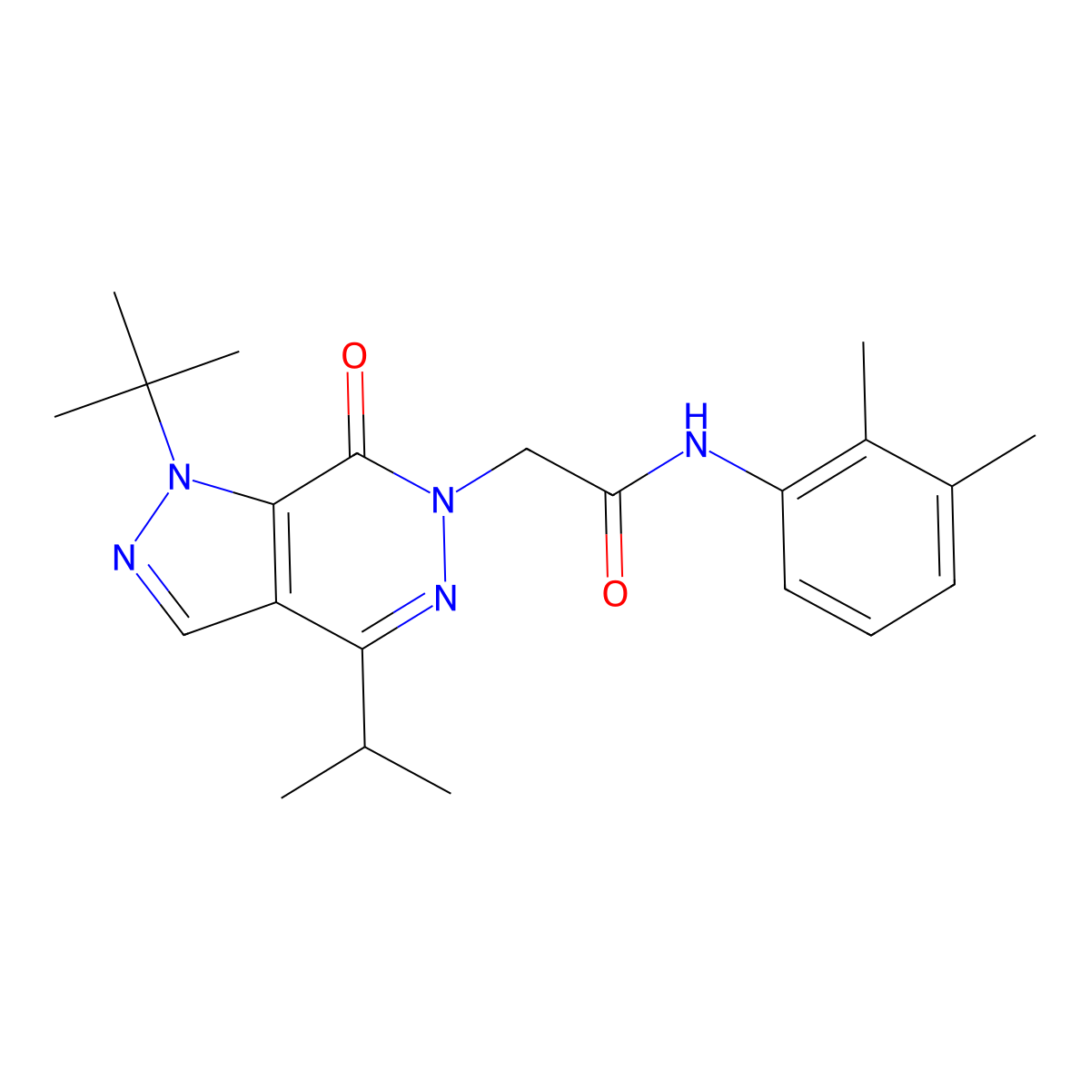 2-[1-tert-butyl-7-oxo-4-(propan-2-yl)-1H,6H,7H-pyrazolo[3,4-d]pyridazin-6-yl]-N-(2,3-dimethylphenyl)acetamide molecular structure, CAS 1170484-83-9