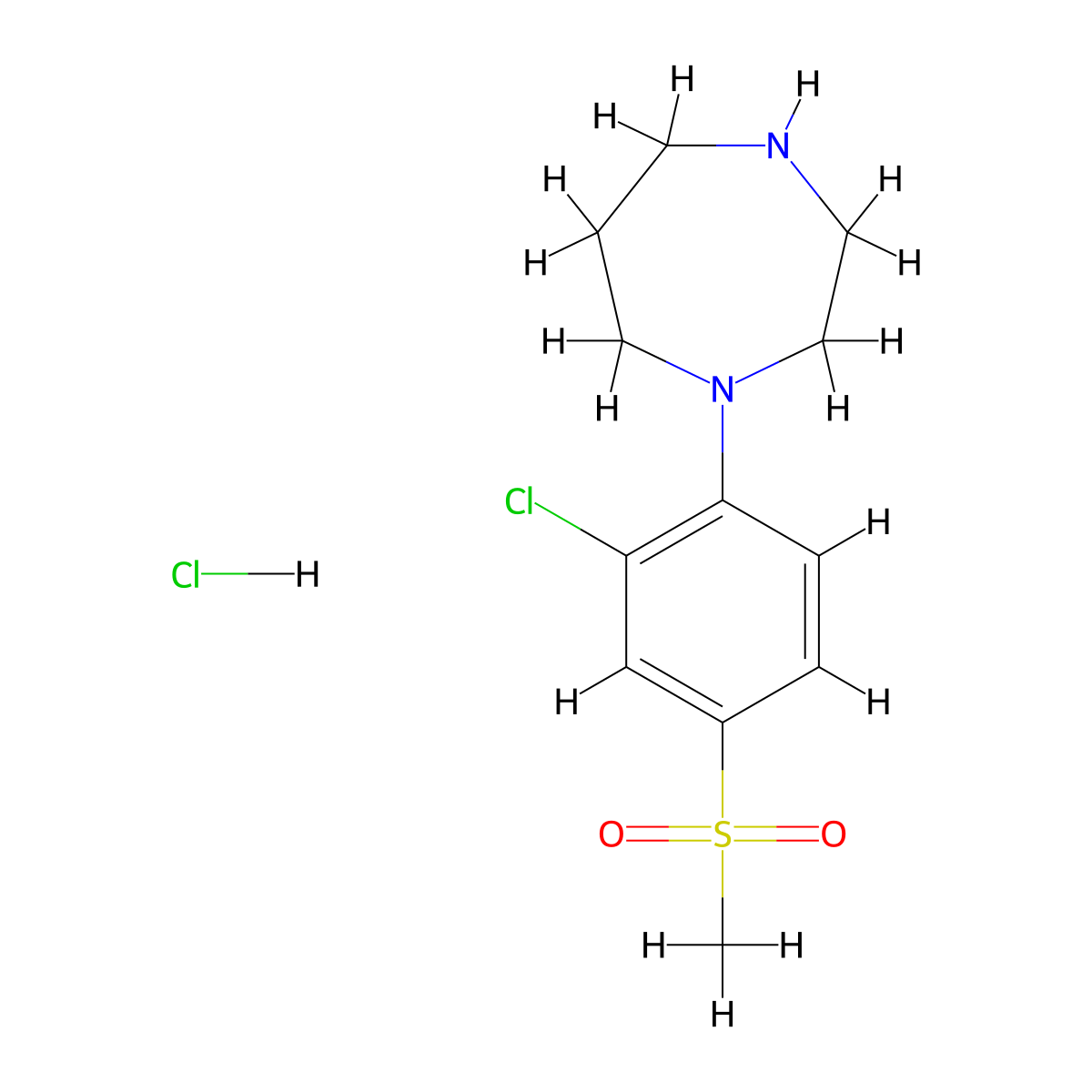 1-[(2-Chloro-4-methylsulfonyl)phenyl]-homopiperazine hydrochloride molecular structure, CAS 1170490-96-6