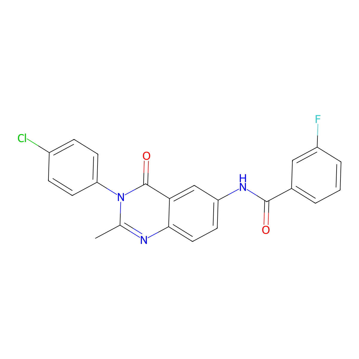 N-(3-(4-chlorophenyl)-2-methyl-4-oxo-3,4-dihydroquinazolin-6-yl)-3-fluorobenzamide molecular structure, CAS 1170492-16-6