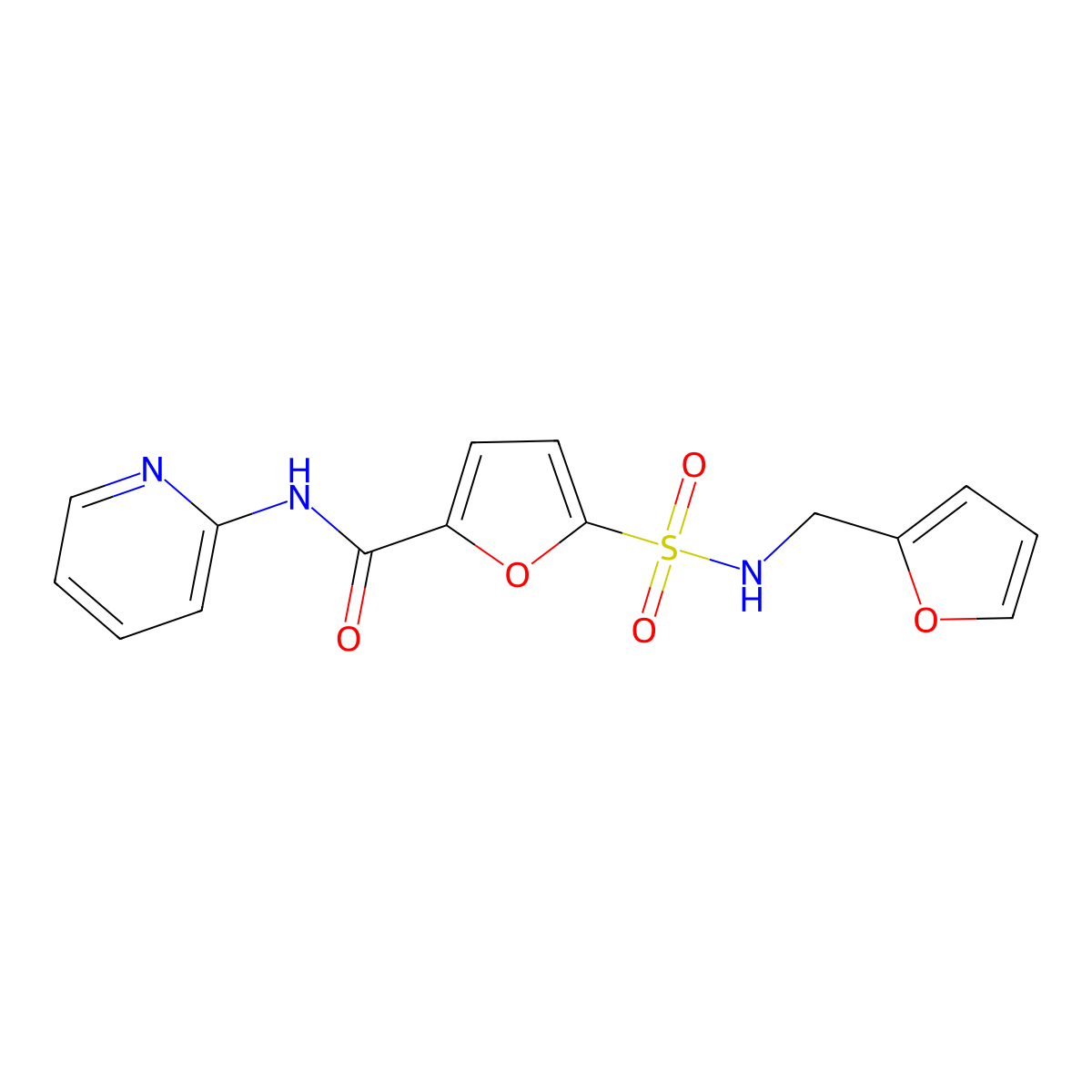 5-(N-(furan-2-ylmethyl)sulfamoyl)-N-(pyridin-2-yl)furan-2-carboxamide molecular structure, CAS 1170494-70-8