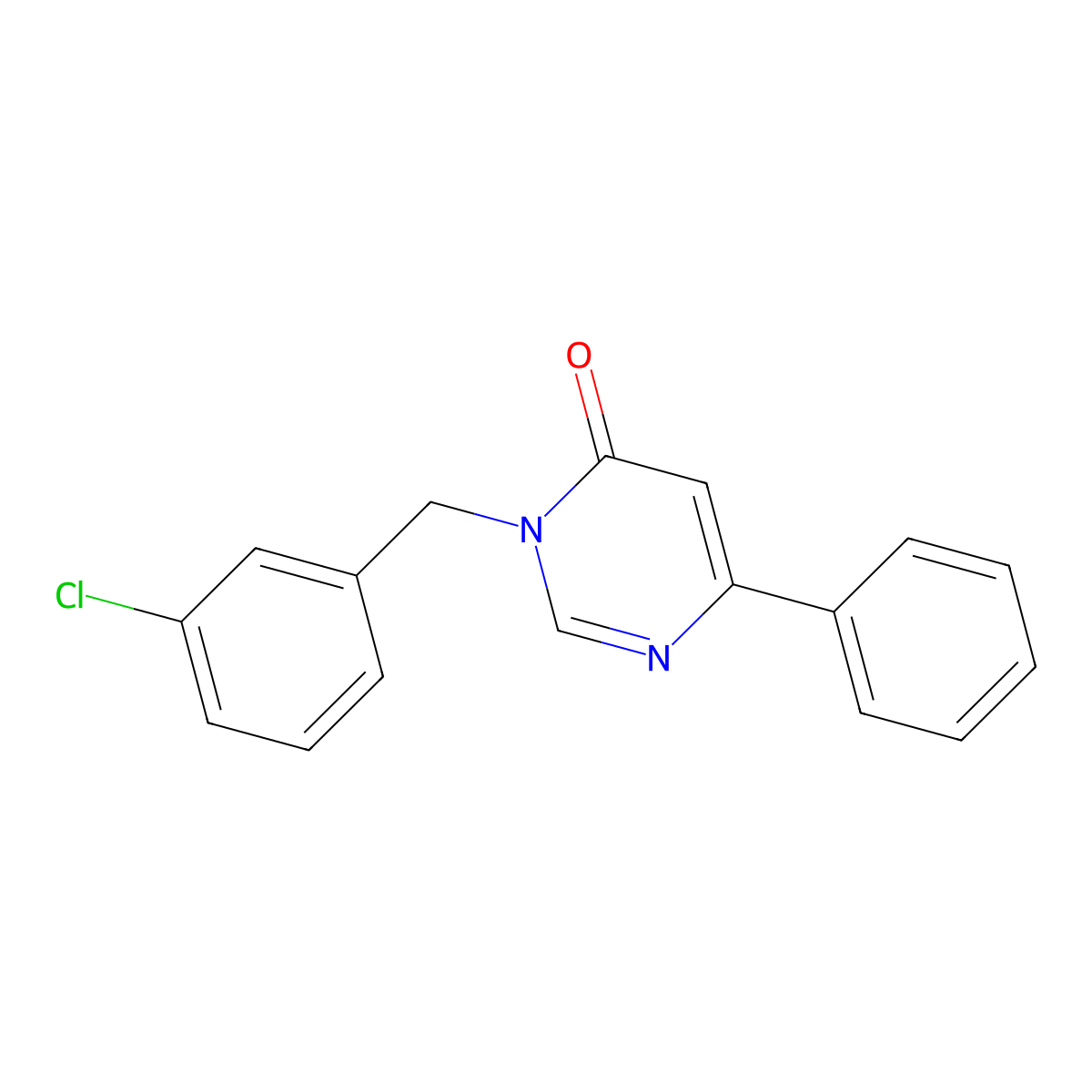 3-(3-chlorobenzyl)-6-phenylpyrimidin-4(3H)-one molecular structure, CAS 1170499-16-7