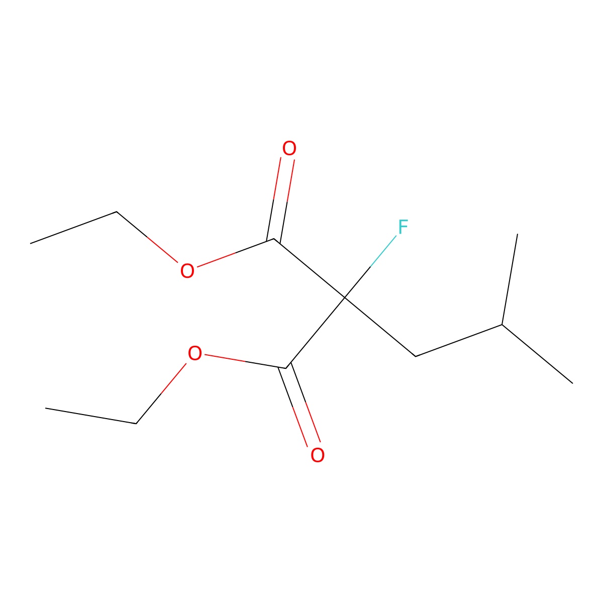 1,3-Diethyl 2-fluoro-2-(2-methylpropyl)propanedioate molecular structure, CAS 117050-36-9