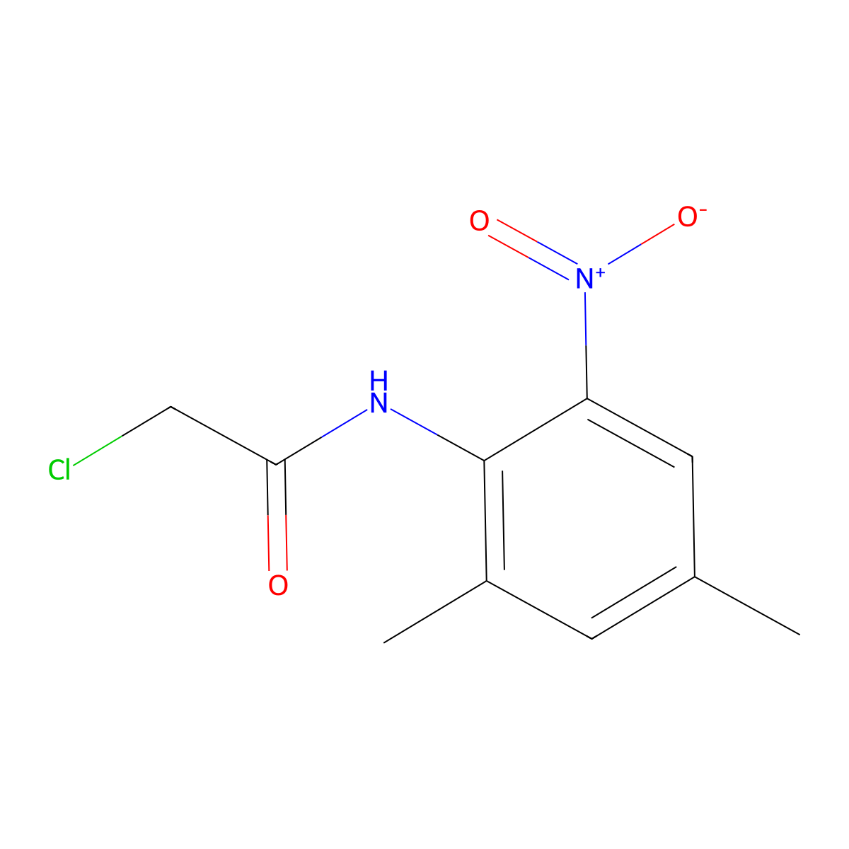 2-chloro-N-(2,4-dimethyl-6-nitrophenyl)acetamide molecular structure, CAS 1170501-18-4