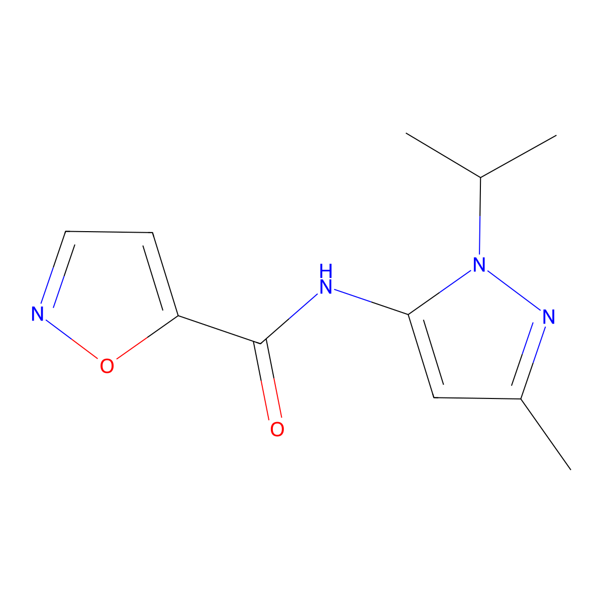 N-(1-isopropyl-3-methyl-1H-pyrazol-5-yl)isoxazole-5-carboxamide molecular structure, CAS 1170501-50-4