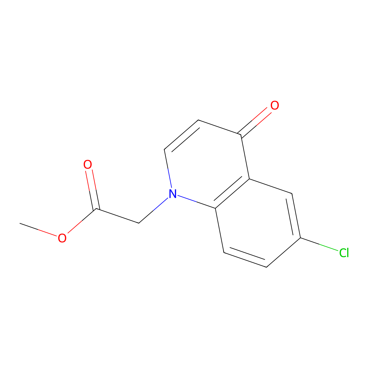 methyl 2-(6-chloro-4-oxoquinolin-1(4H)-yl)acetate molecular structure, CAS 1170503-88-4