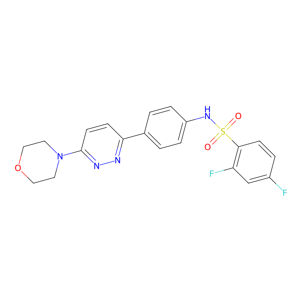 2,4-difluoro-N-(4-(6-morpholinopyridazin-3-yl)phenyl)benzenesulfonamide molecular structure, CAS 1170504-39-8