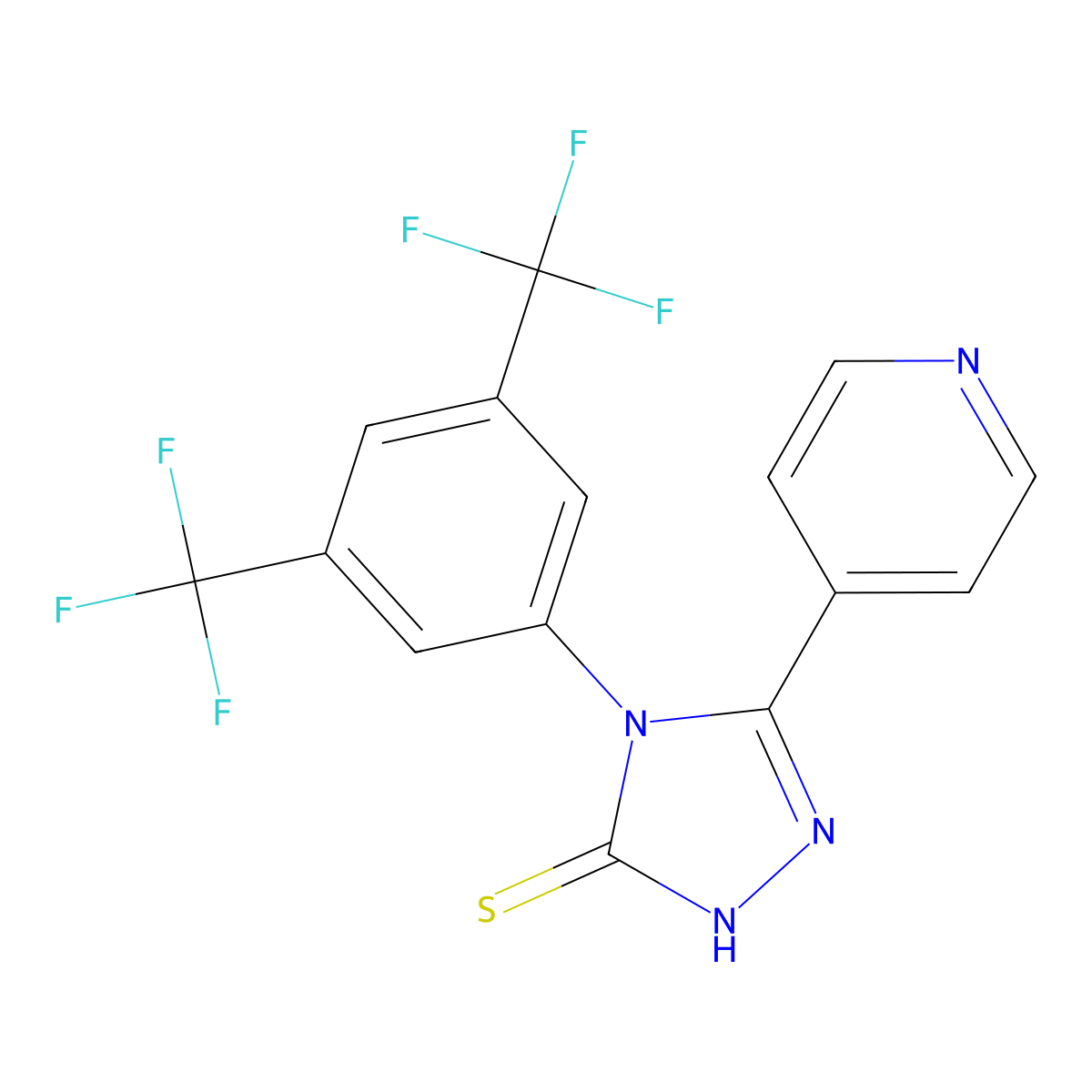 4-[3,5-Bis(trifluoromethyl)phenyl]-5-pyridin-4-yl-4H-1,2,4-triazole-3-thiol molecular structure, CAS 1170510-97-0