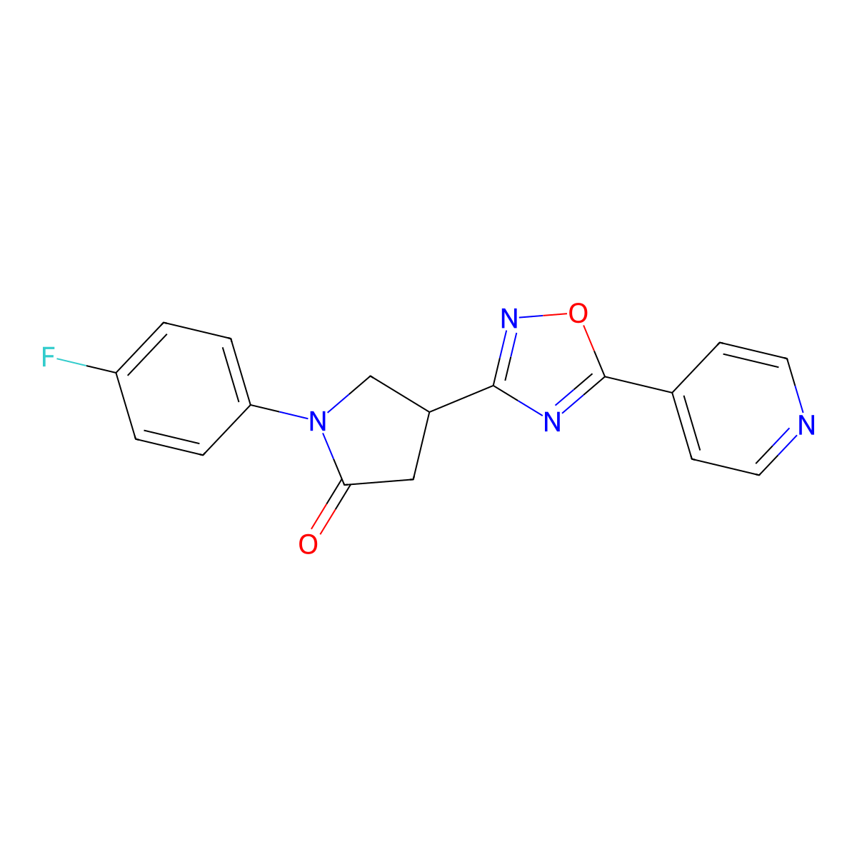 1-(4-Fluorophenyl)-4-(5-pyridin-4-yl-1,2,4-oxadiazol-3-yl)pyrrolidin-2-one molecular structure, CAS 1170511-09-7