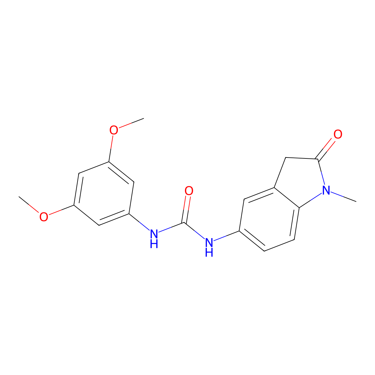 1-(3,5-Dimethoxyphenyl)-3-(1-methyl-2-oxoindolin-5-yl)urea molecular structure, CAS 1170511-32-6