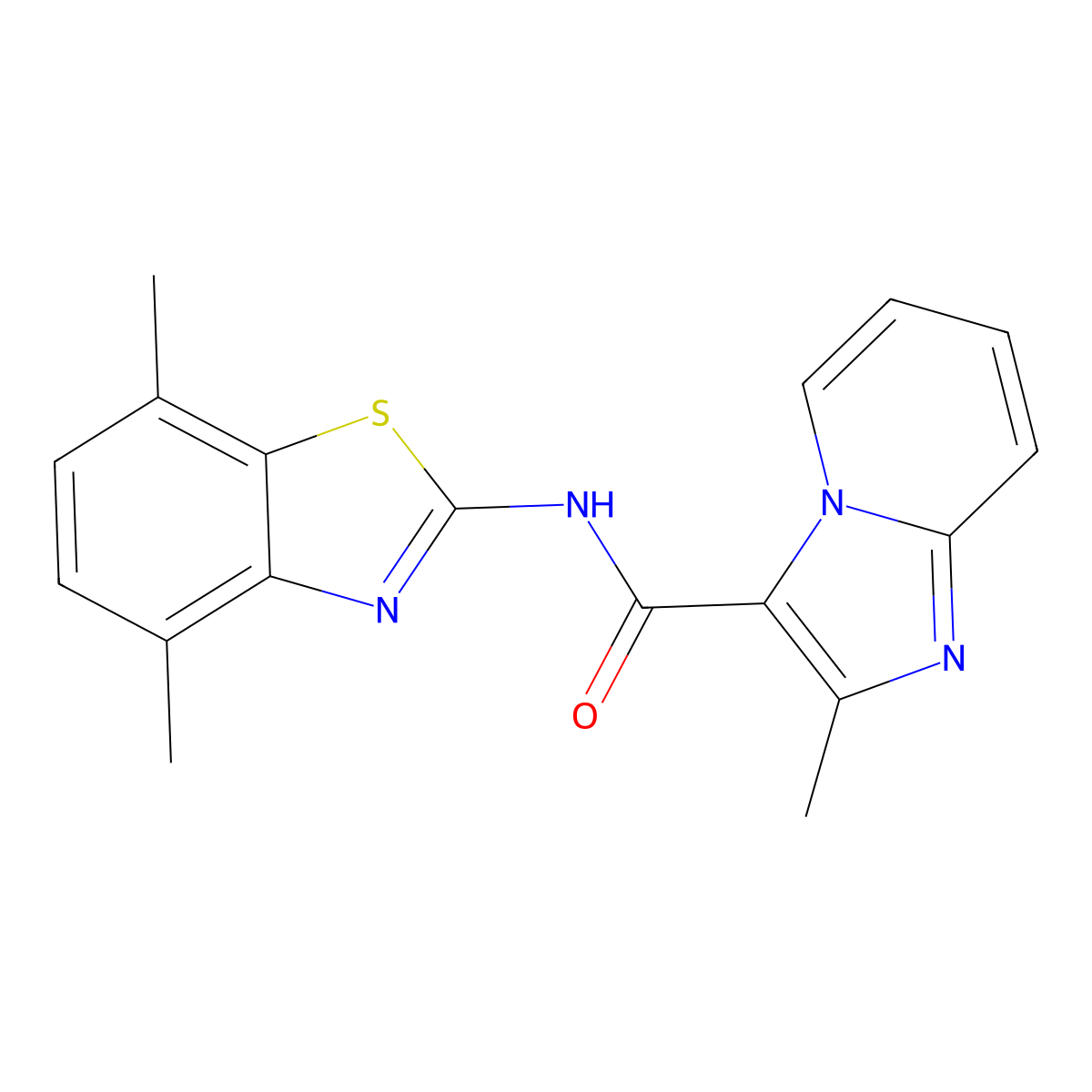 N-(4,7-dimethylbenzo[d]thiazol-2-yl)-2-methylimidazo[1,2-a]pyridine-3-carboxamide molecular structure, CAS 1170512-82-9