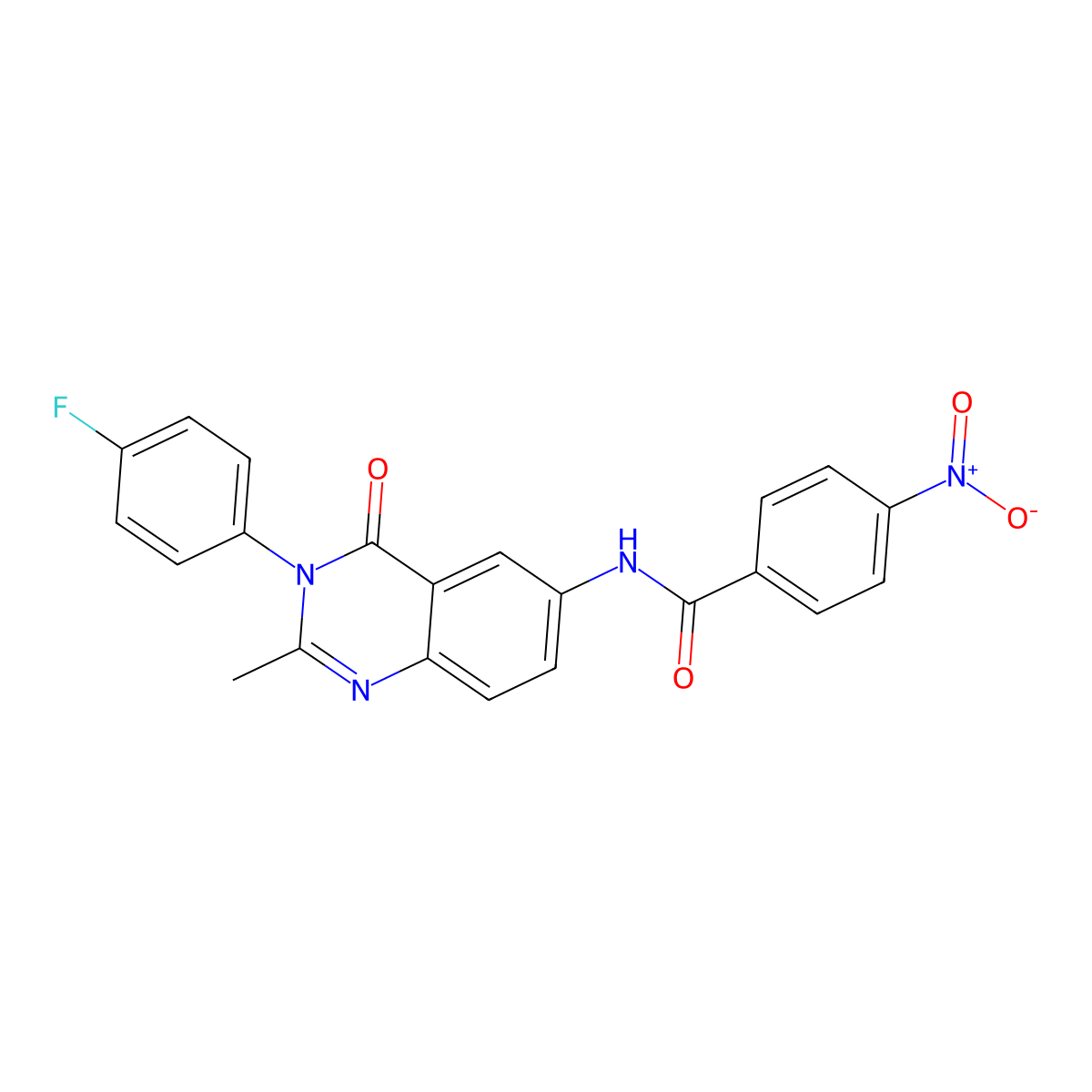 N-(3-(4-fluorophenyl)-2-methyl-4-oxo-3,4-dihydroquinazolin-6-yl)-4-nitrobenzamide molecular structure, CAS 1170513-27-5