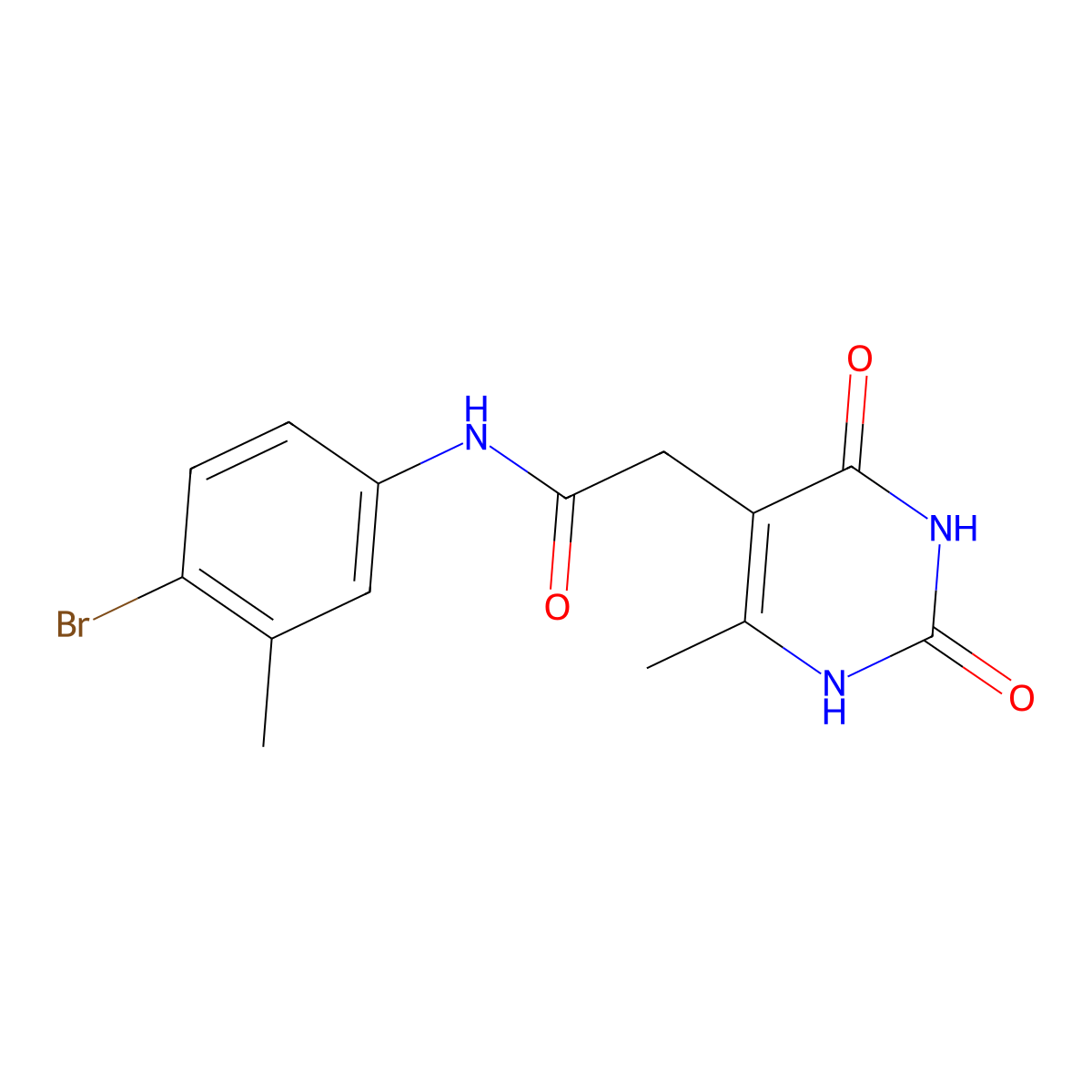 N-(4-bromo-3-methylphenyl)-2-(6-methyl-2,4-dioxo-1,2,3,4-tetrahydropyrimidin-5-yl)acetamide molecular structure, CAS 1170513-47-9