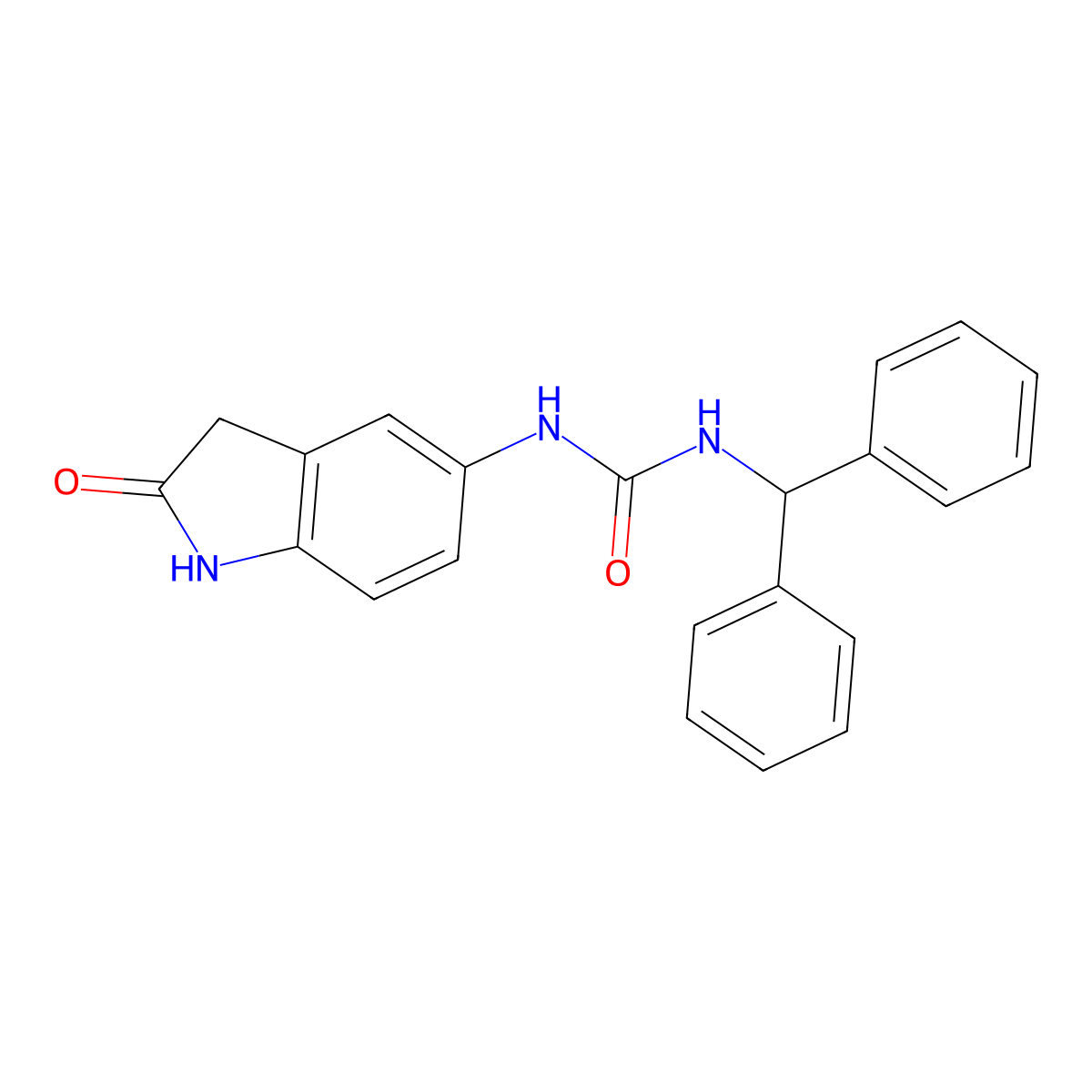 1-Benzhydryl-3-(2-oxoindolin-5-yl)urea molecular structure, CAS 1170518-38-3