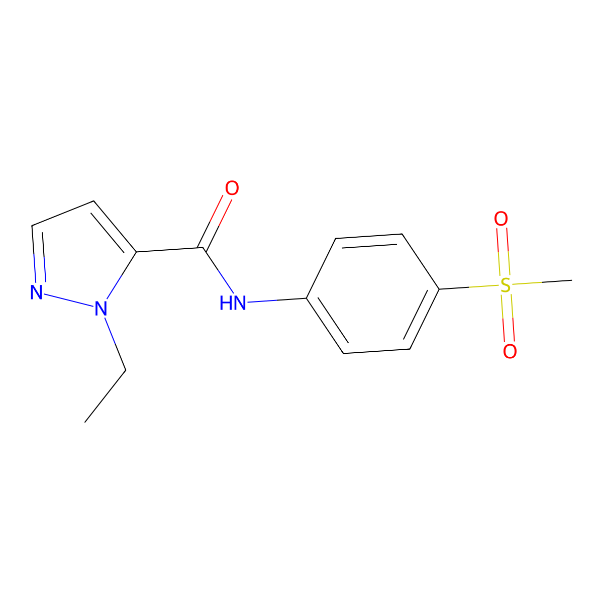 1-ethyl-N-(4-methanesulfonylphenyl)-1H-pyrazole-5-carboxamide molecular structure, CAS 1170521-22-8