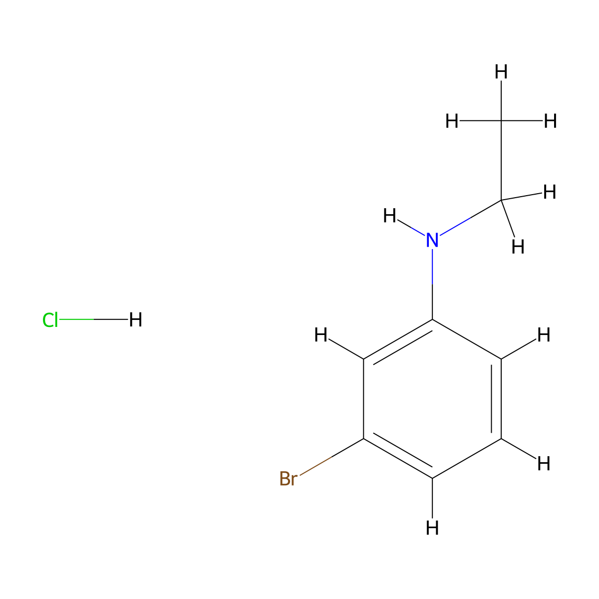 3-bromo-N-ethylaniline hydrochloride molecular structure, CAS 1170521-43-3