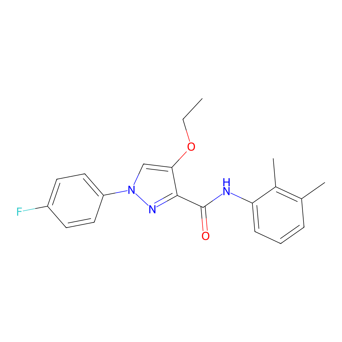 N-(2,3-dimethylphenyl)-4-ethoxy-1-(4-fluorophenyl)-1H-pyrazole-3-carboxamide molecular structure, CAS 1170522-63-0