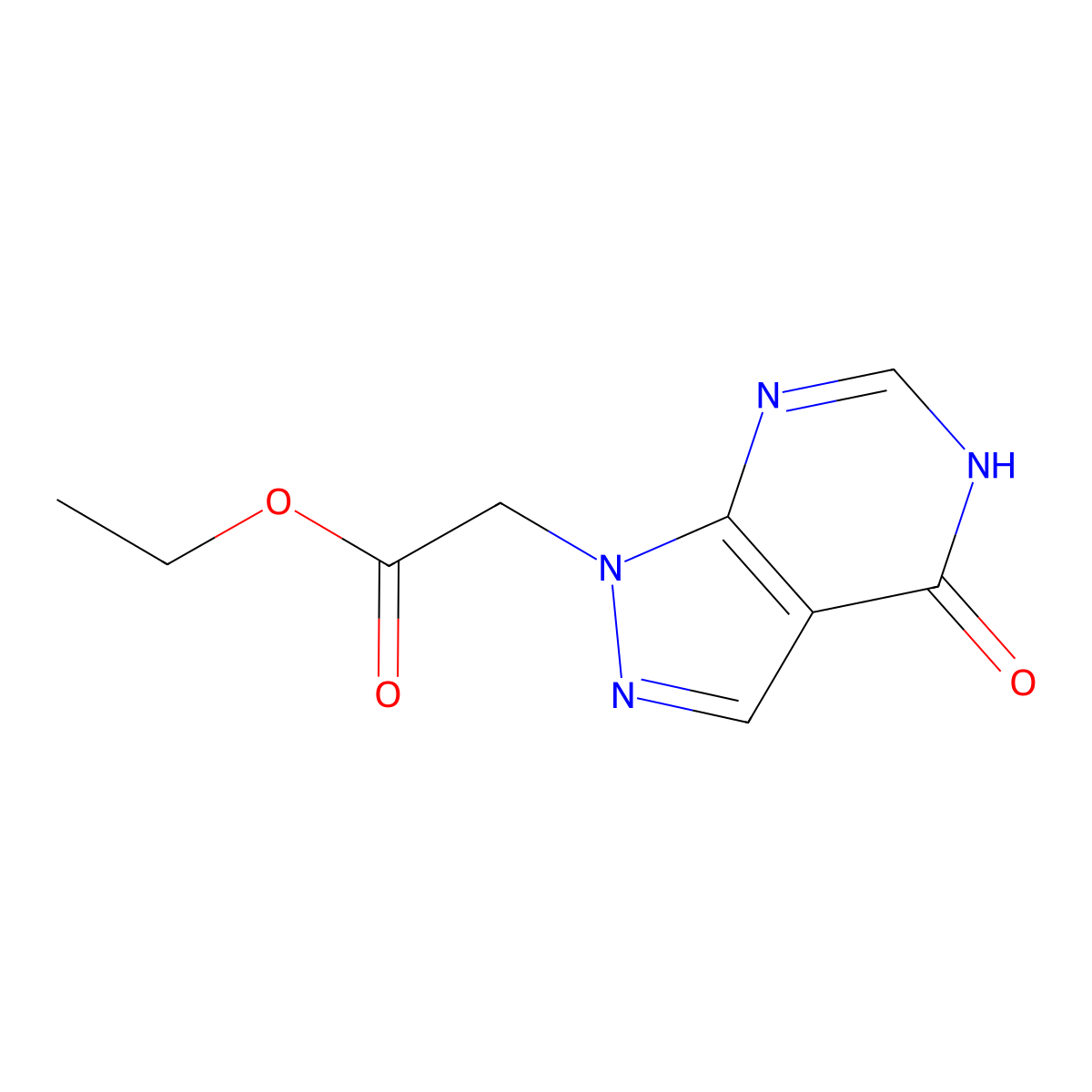 Ethyl (4-oxo-4,5-dihydro-1H-pyrazolo[3,4-d]pyrimidin-1-yl)acetate molecular structure, CAS 1170524-95-4