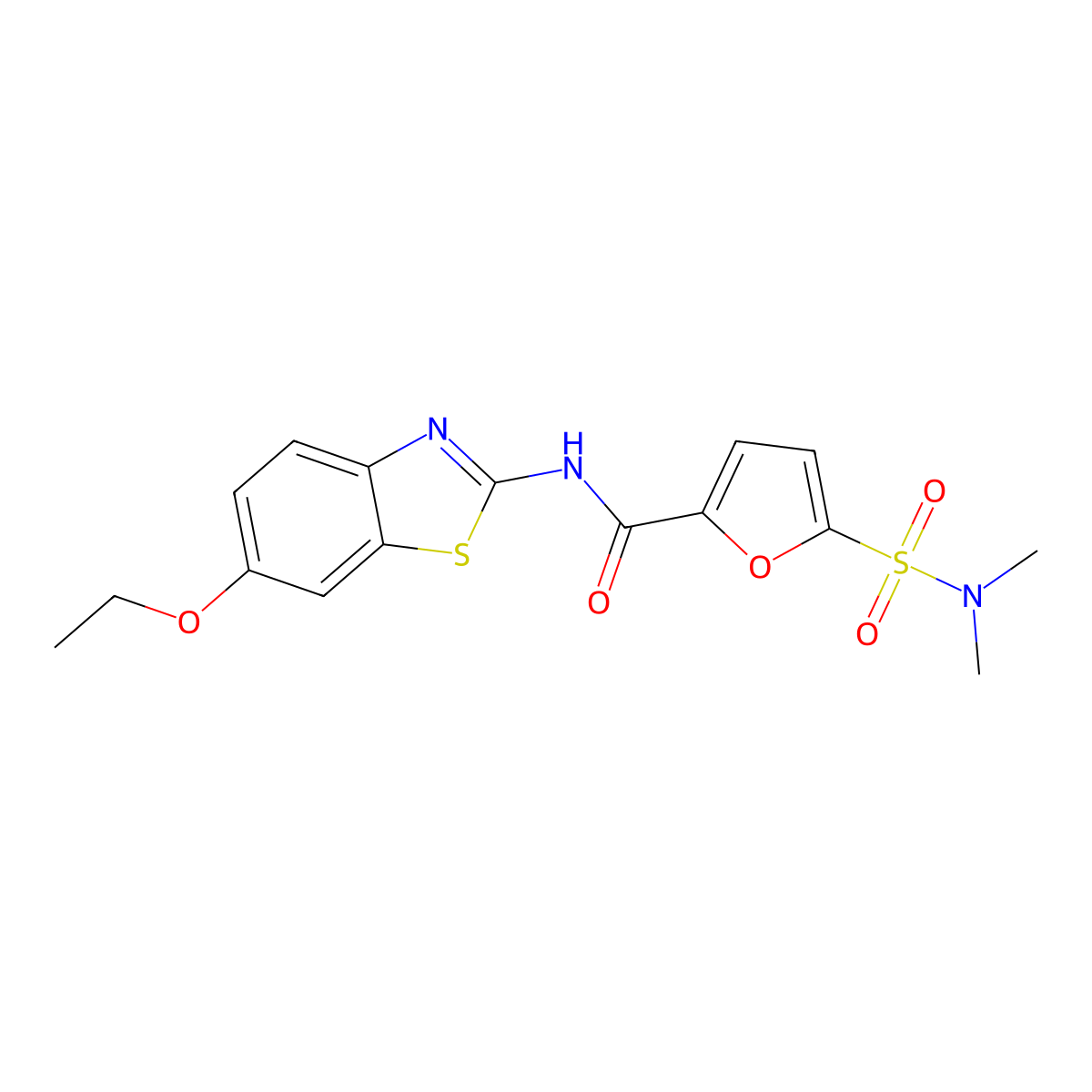 5-(N,N-dimethylsulfamoyl)-N-(6-ethoxybenzo[d]thiazol-2-yl)furan-2-carboxamide molecular structure, CAS 1170525-41-3