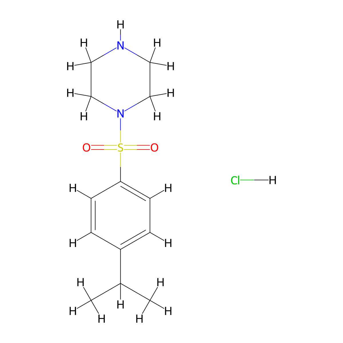 1-[4-(Propan-2-yl)benzenesulfonyl]piperazine hydrochloride molecular structure, CAS 1170525-97-9