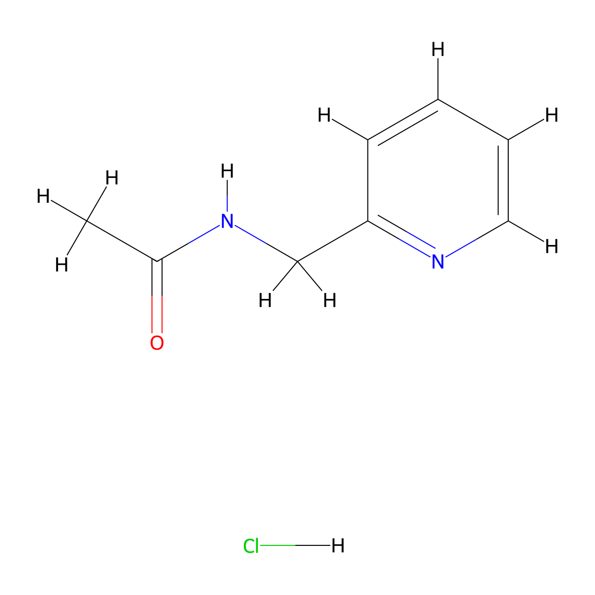 N-((pyridin-2-yl)methyl)acetamide hydrochloride molecular structure, CAS 1170528-07-0