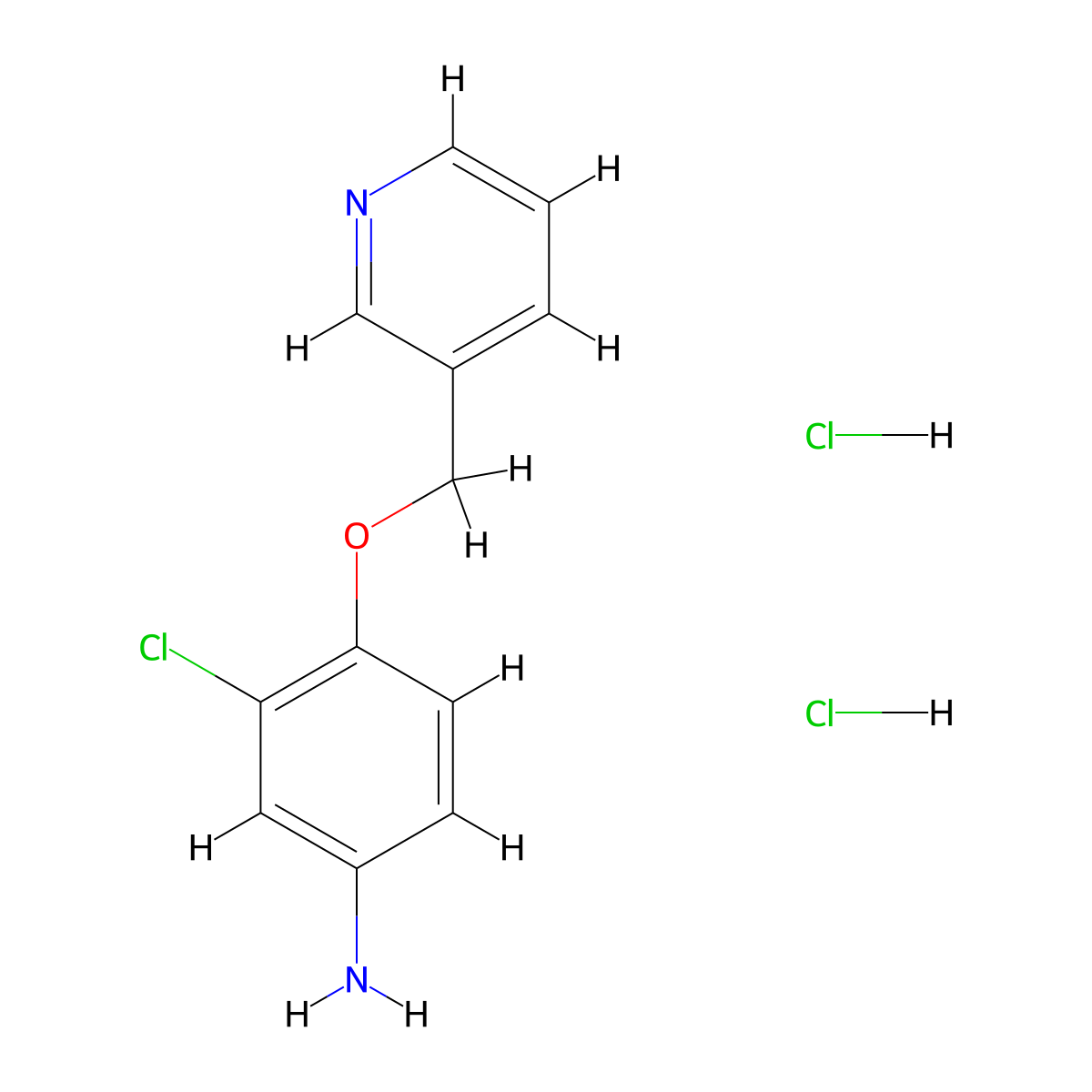 3-Chloro-4-(pyridin-3-ylmethoxy)aniline dihydrochloride molecular structure, CAS 1170528-42-3