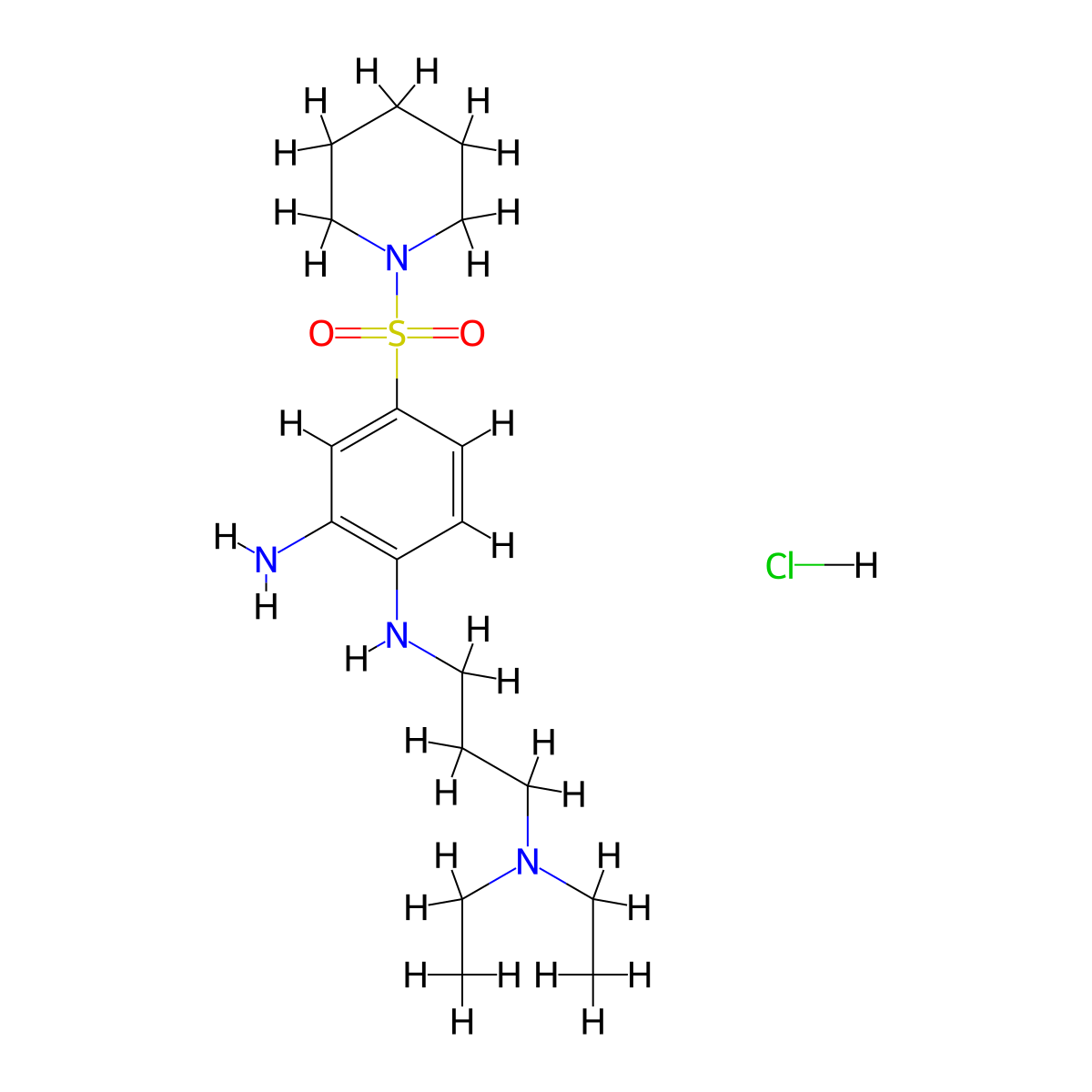 1-N-[3-(diethylamino)propyl]-4-(piperidine-1-sulfonyl)benzene-1,2-diamine hydrochloride molecular structure, CAS 1170532-19-0