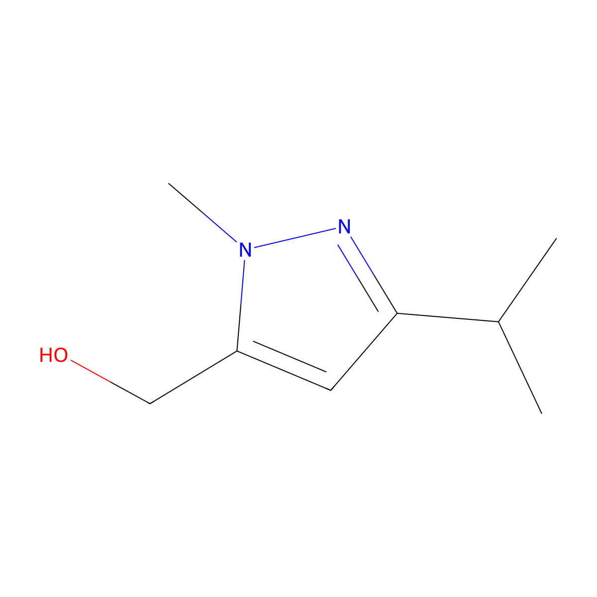 (3-Isopropyl-1-methyl-1H-pyrazol-5-yl)methanol molecular structure, CAS 1170534-95-8