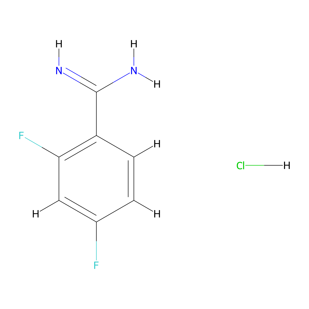 2,4-Difluoro-benzamidine hydrochloride molecular structure, CAS 1170536-00-1