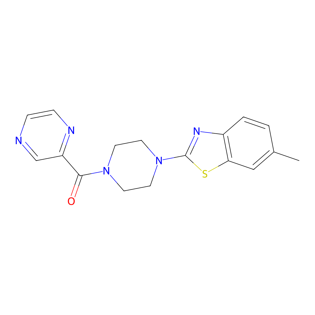 (4-(6-Methylbenzo[d]thiazol-2-yl)piperazin-1-yl)(pyrazin-2-yl)methanone molecular structure, CAS 1170536-86-3