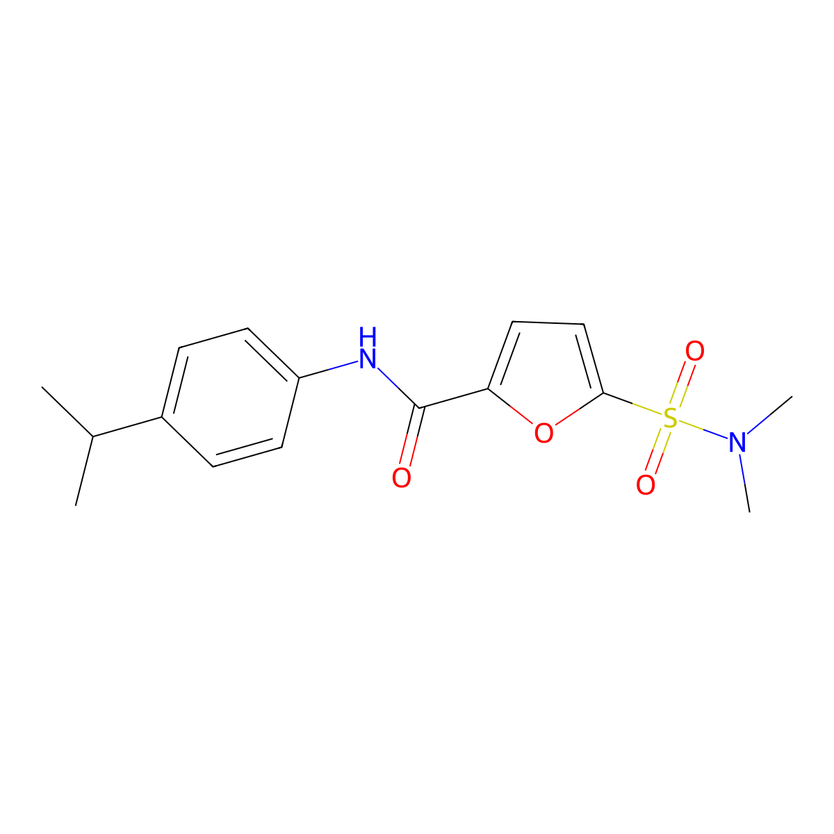 5-(N,N-dimethylsulfamoyl)-N-(4-isopropylphenyl)furan-2-carboxamide molecular structure, CAS 1170537-97-9