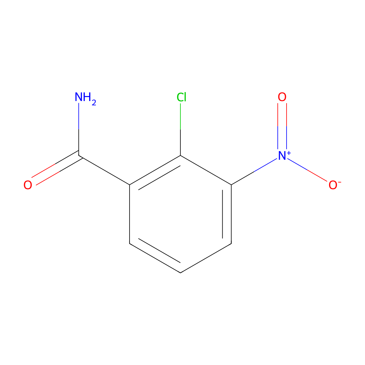 2-Chloro-3-nitrobenzamide molecular structure, CAS 117054-76-9