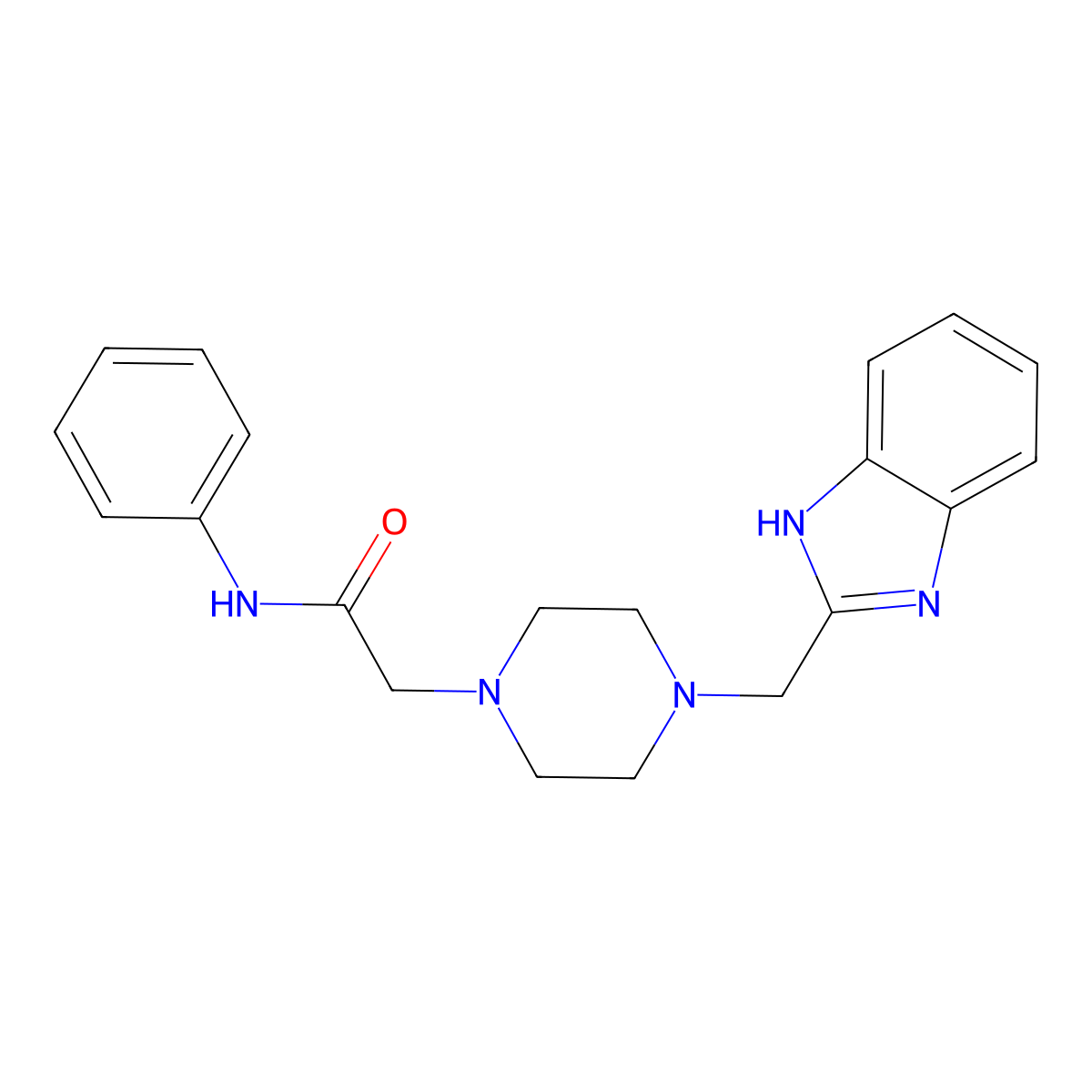 2-(4-((1H-benzo[d]imidazol-2-yl)methyl)piperazin-1-yl)-N-phenylacetamide molecular structure, CAS 1170540-51-8