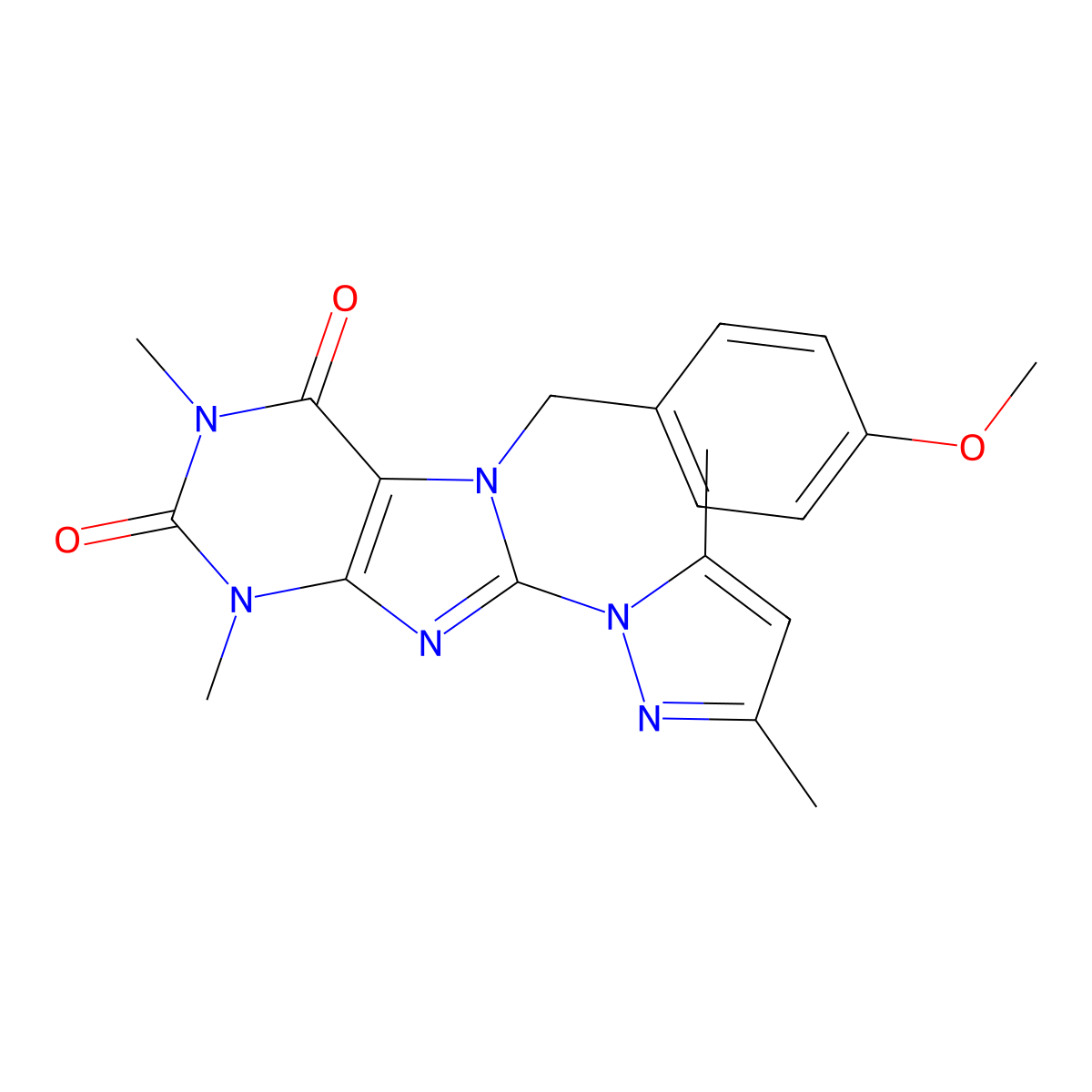 8-(3,5-dimethyl-1H-pyrazol-1-yl)-7-(4-methoxybenzyl)-1,3-dimethyl-1H-purine-2,6(3H,7H)-dione molecular structure, CAS 1170543-40-4