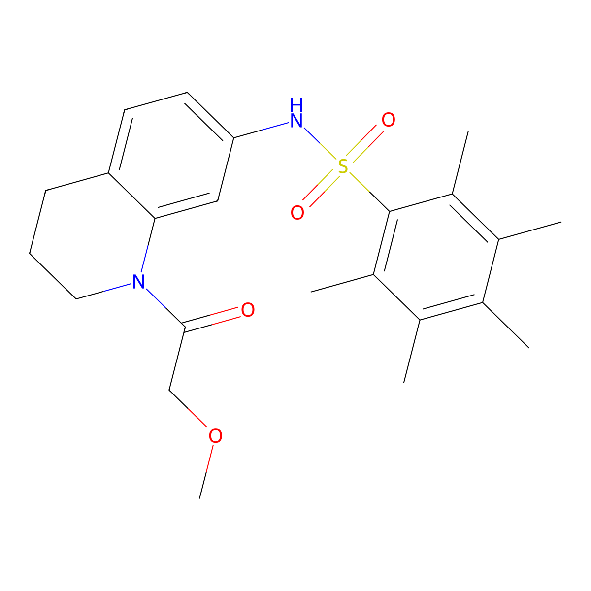 N-(1-(2-methoxyacetyl)-1,2,3,4-tetrahydroquinolin-7-yl)-2,3,4,5,6-pentamethylbenzenesulfonamide molecular structure, CAS 1170543-89-1