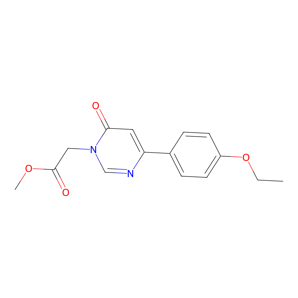 methyl 2-(4-(4-ethoxyphenyl)-6-oxopyrimidin-1(6H)-yl)acetate molecular structure, CAS 1170544-36-1